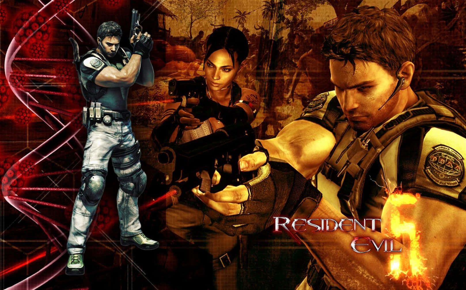 Caption: Chris Redfield And Sheva Alomar: Resident Evil 5 Duo Wallpaper