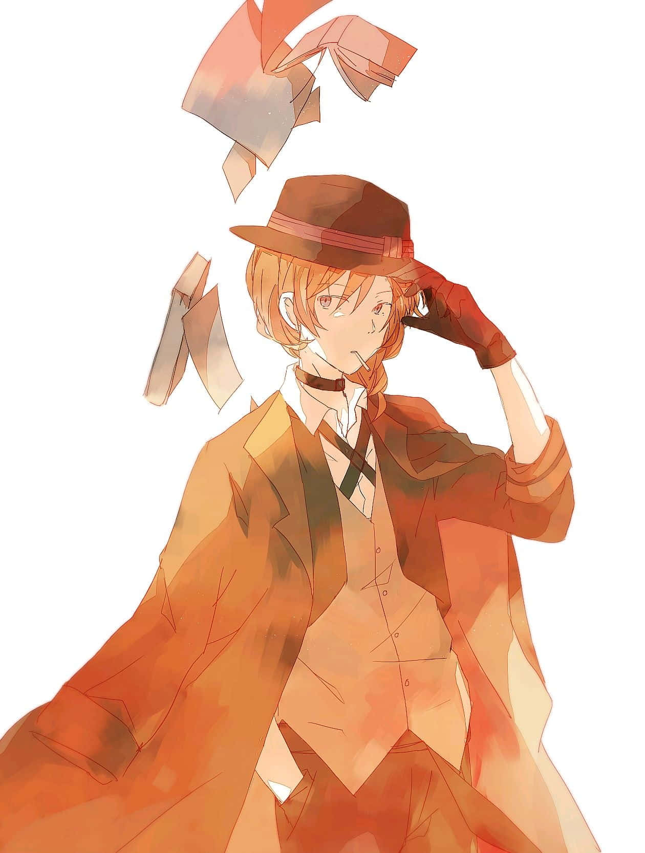 Caption: "chuuya Nakahara, The Gravity Defier In Action" Wallpaper