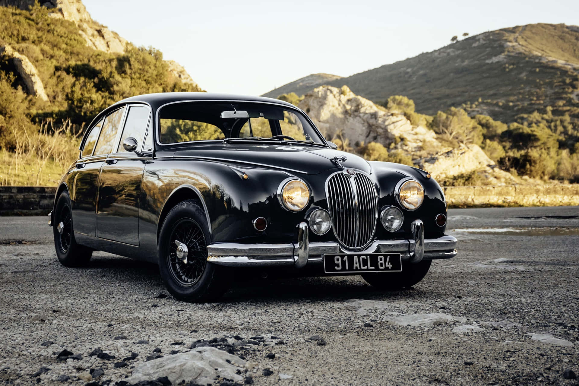 Caption: Classic Beauty - Jaguar Mark 2 In Its Elegant Style Wallpaper