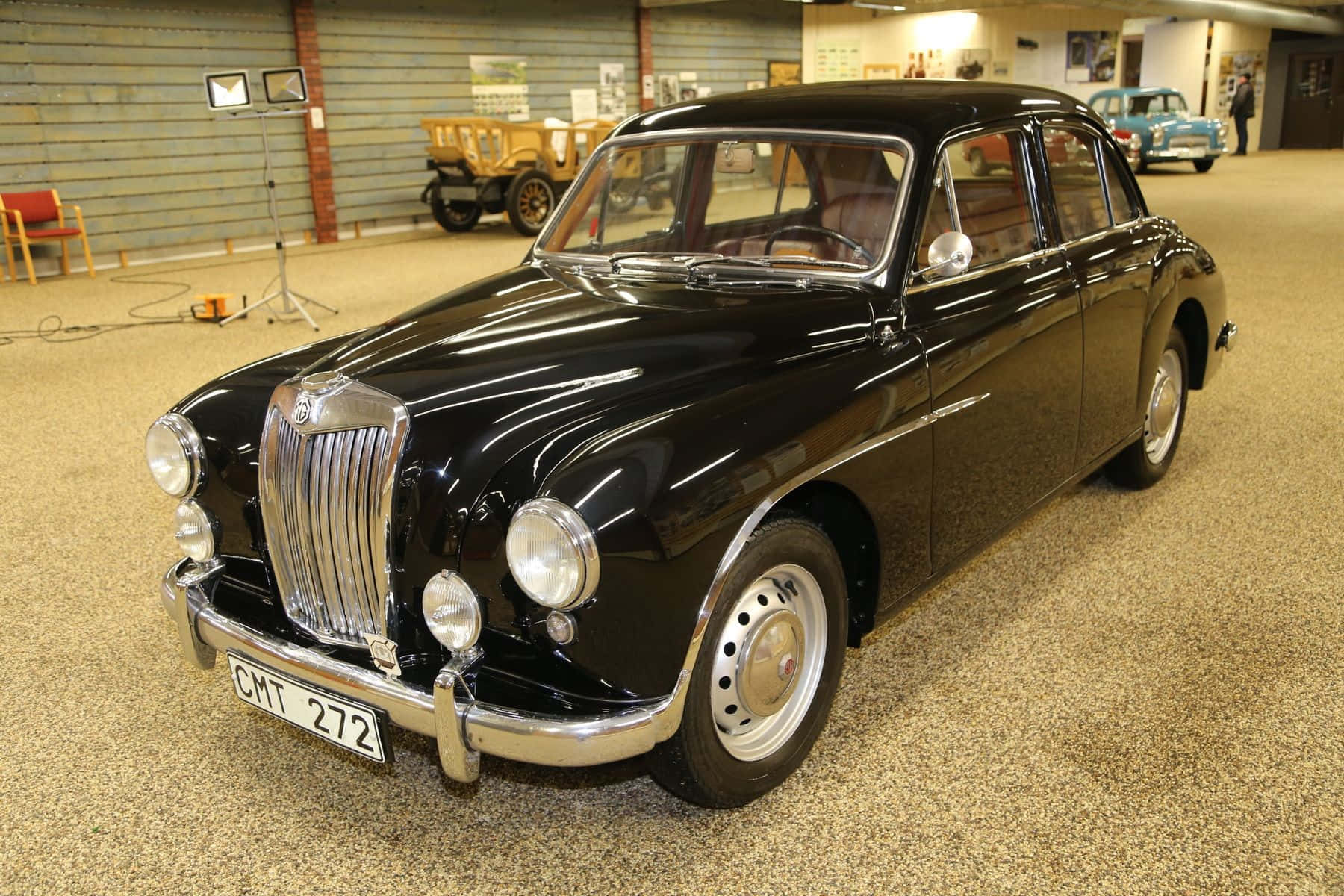 Caption: Classy And Vibrant Mg Magnette Classic Car Wallpaper