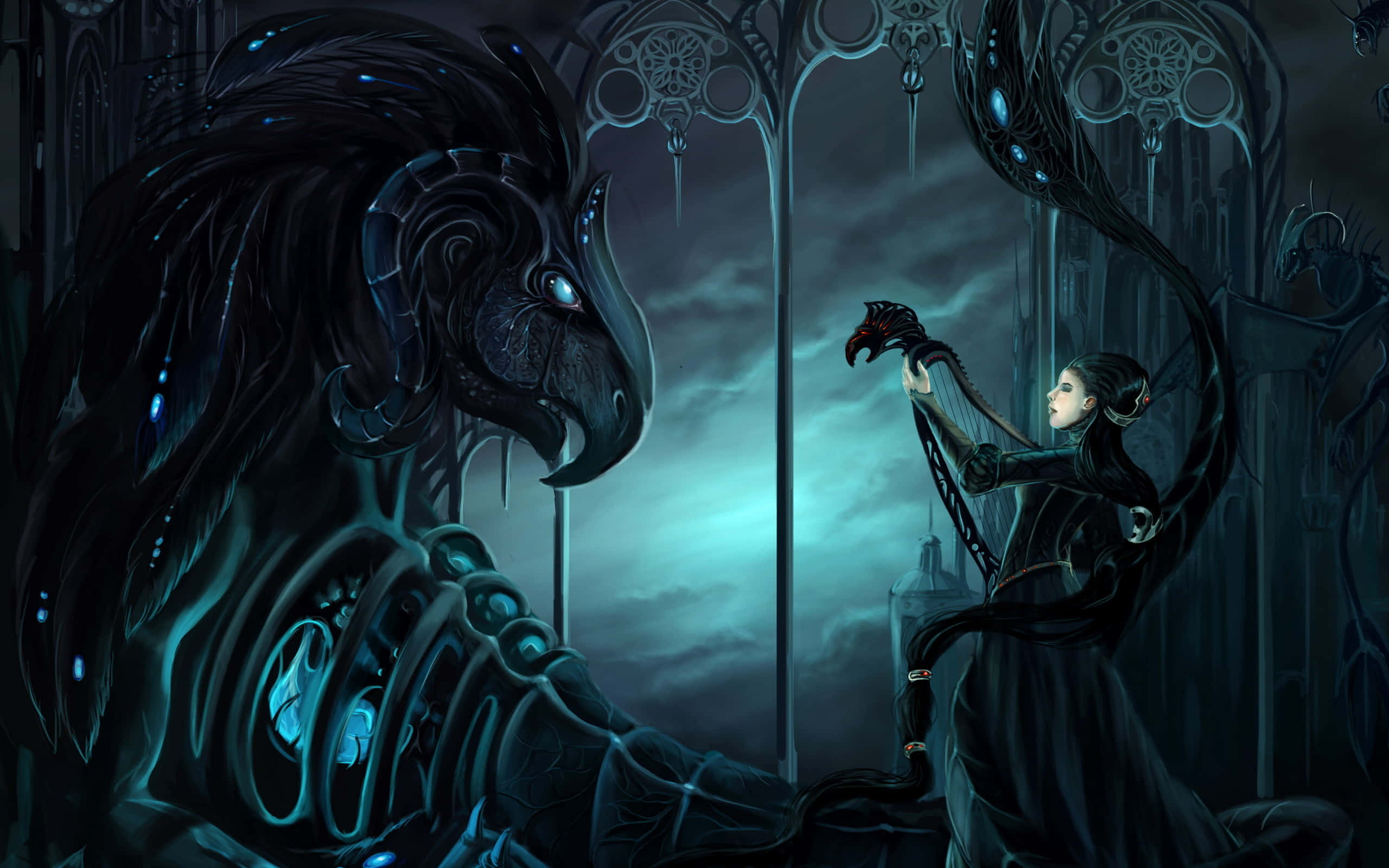 Caption: Dark Enchantment: A Mystic Journey Into The Gothic Realm Wallpaper