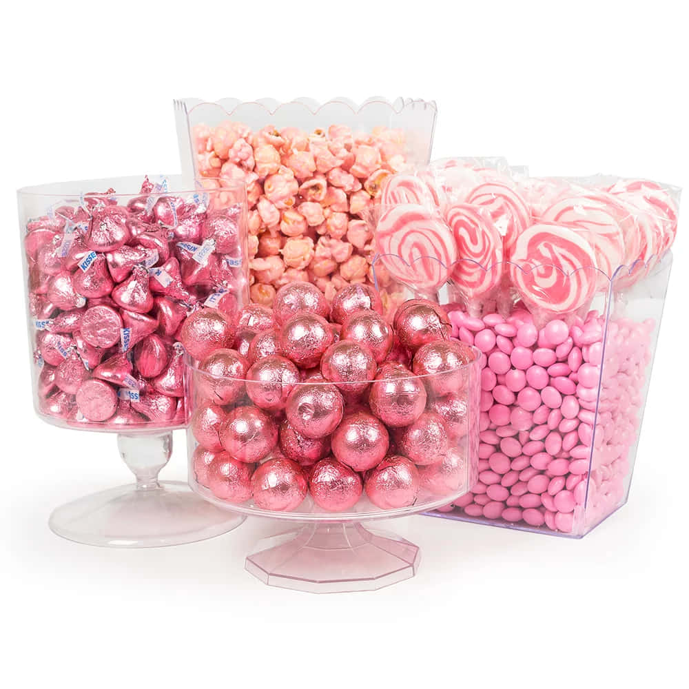 Caption: Delectable Pink Candy Cool Summer Treat Wallpaper