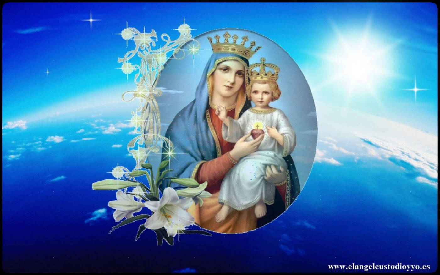 Caption: Divine Image Of The Blessed Virgin Mary Wallpaper
