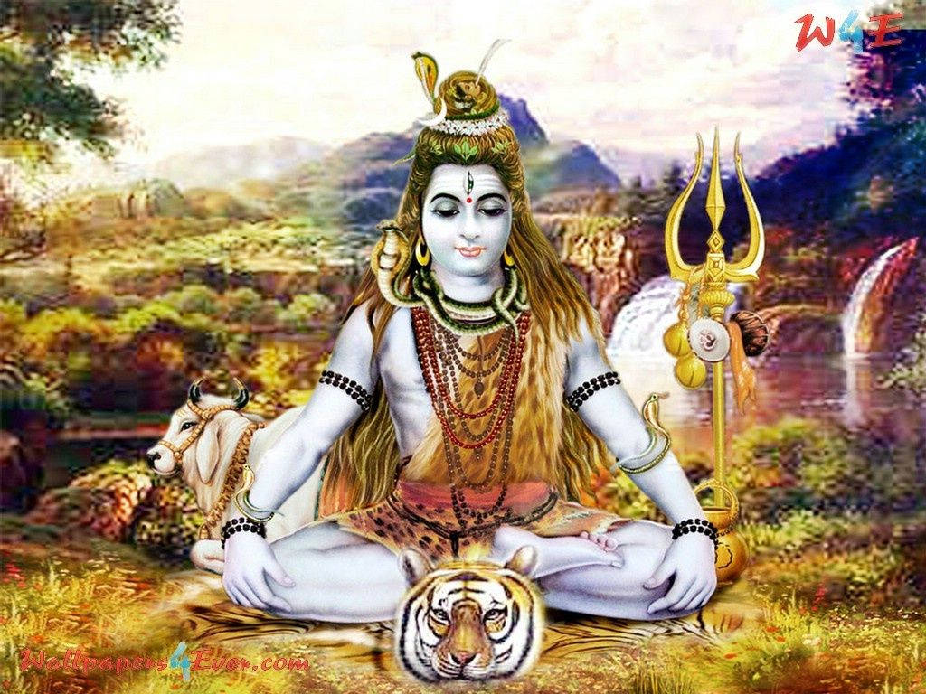 Caption: Divine Representation Of Lord Shiva Wallpaper
