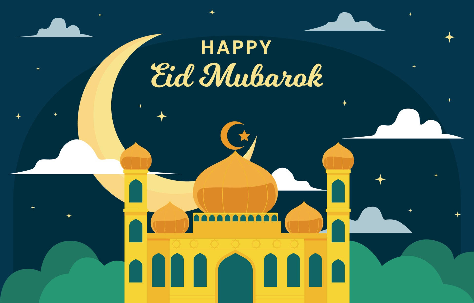 Caption: Eid Mubarak - Celebrating Story Of Faith And Devotion Wallpaper