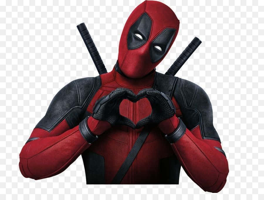 Keterangan: Sambut Merc Dengan Mulut - Topeng Ikonik Deadpool Wallpaper