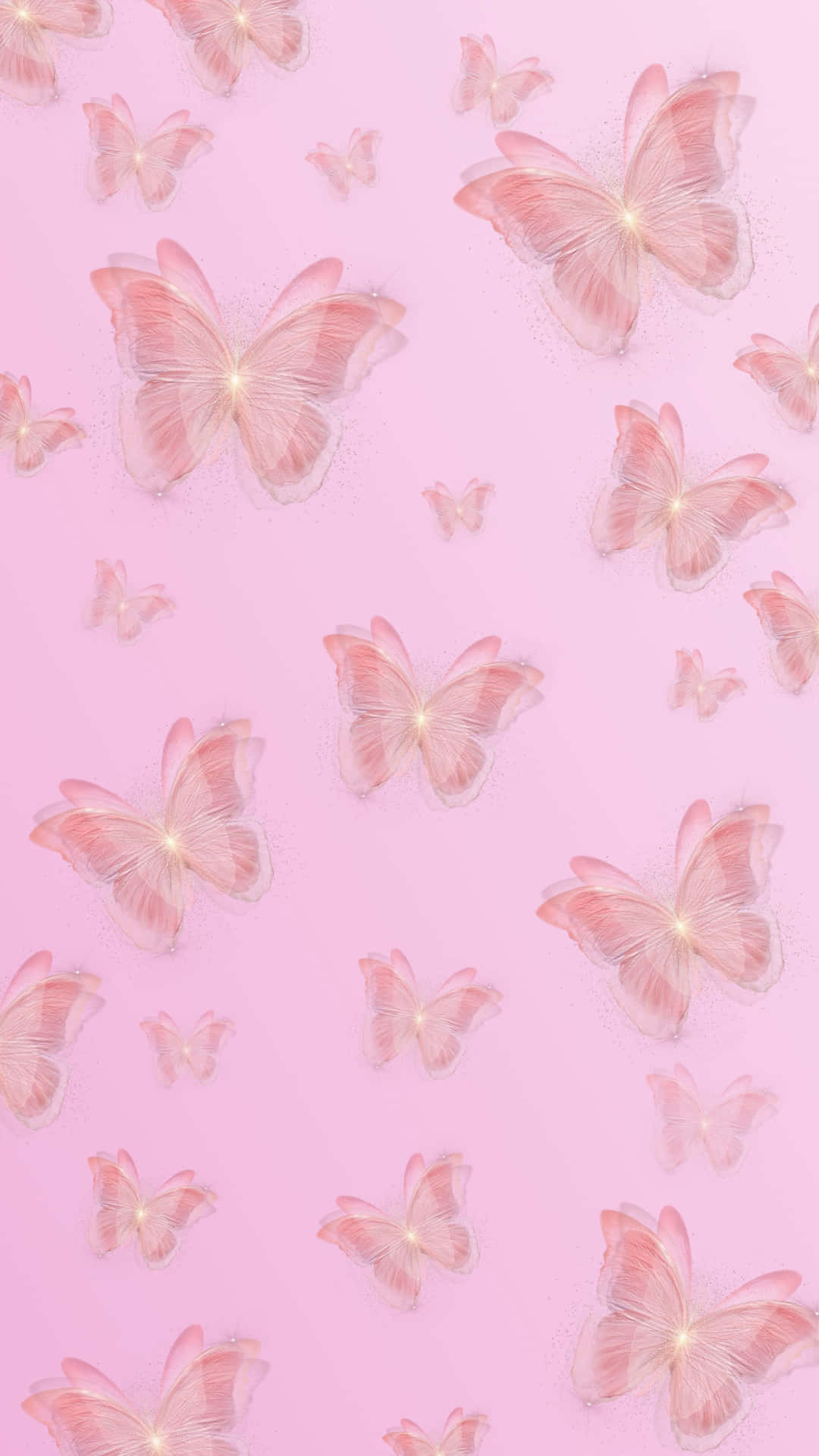Caption: Enchanting Pink Butterfly Background