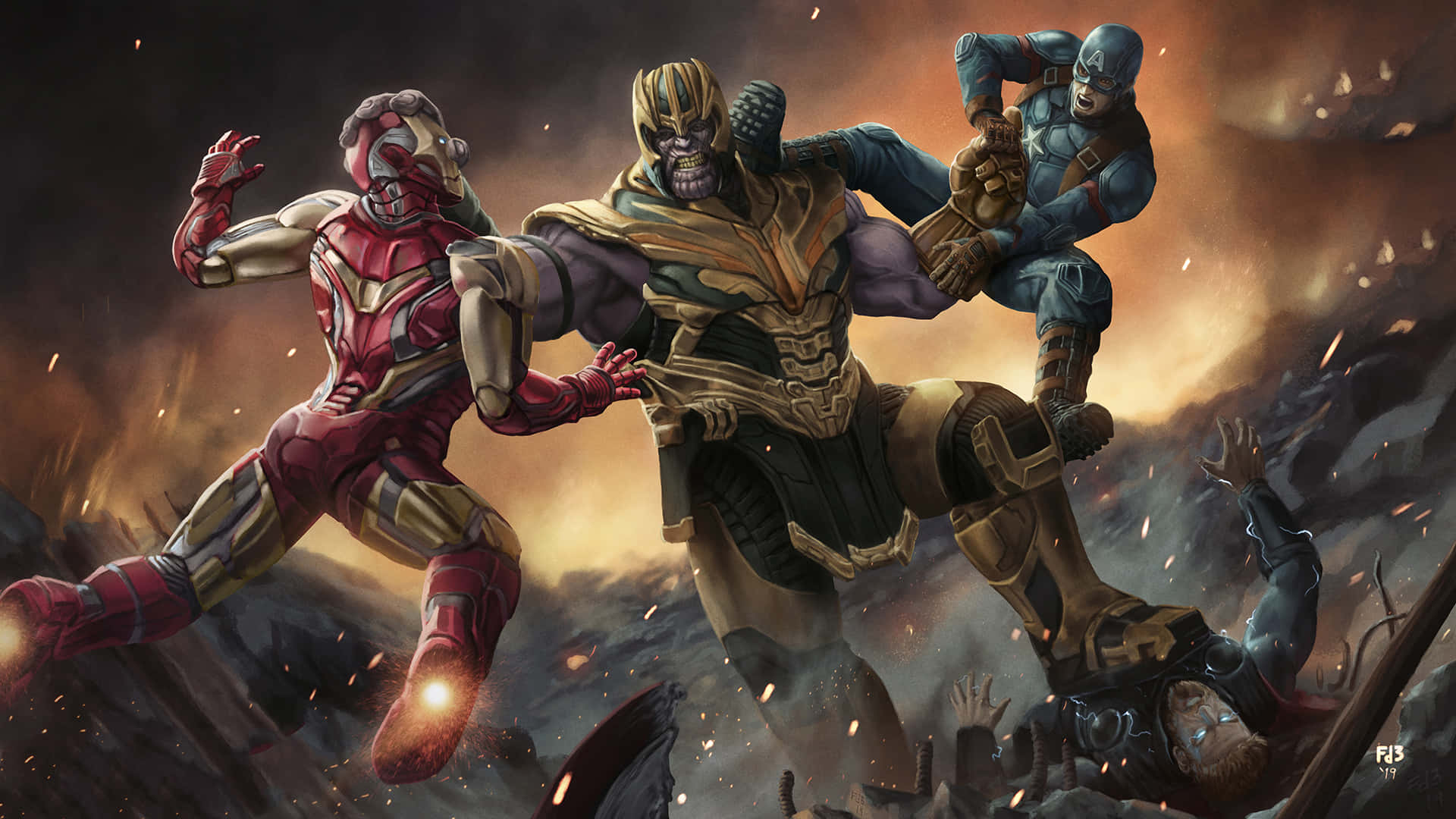 Caption: Endgame Epic Showdown: Avengers Assembling Against Thanos