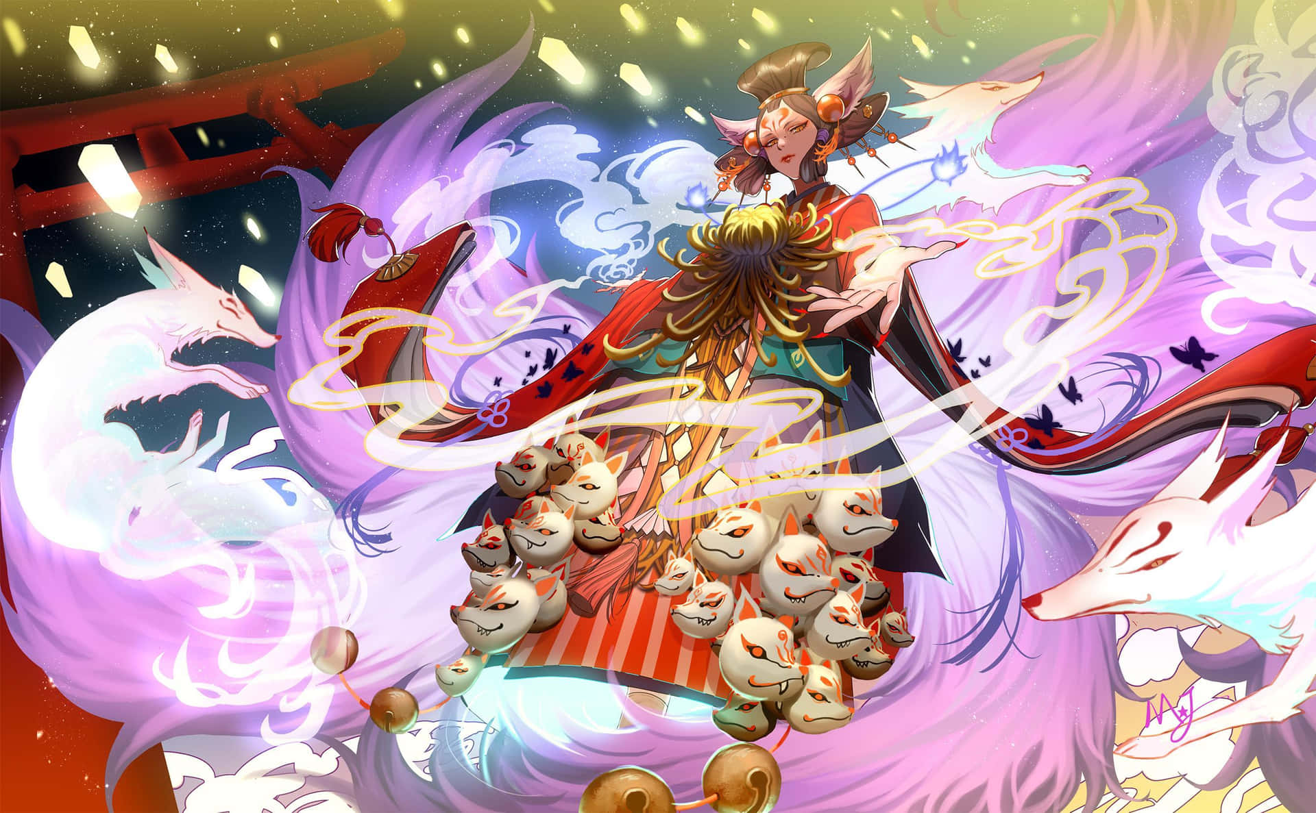 Keterangan: Seni Anime Menarik Dari Tamamo No Mae Dari Fate Grand Order Wallpaper