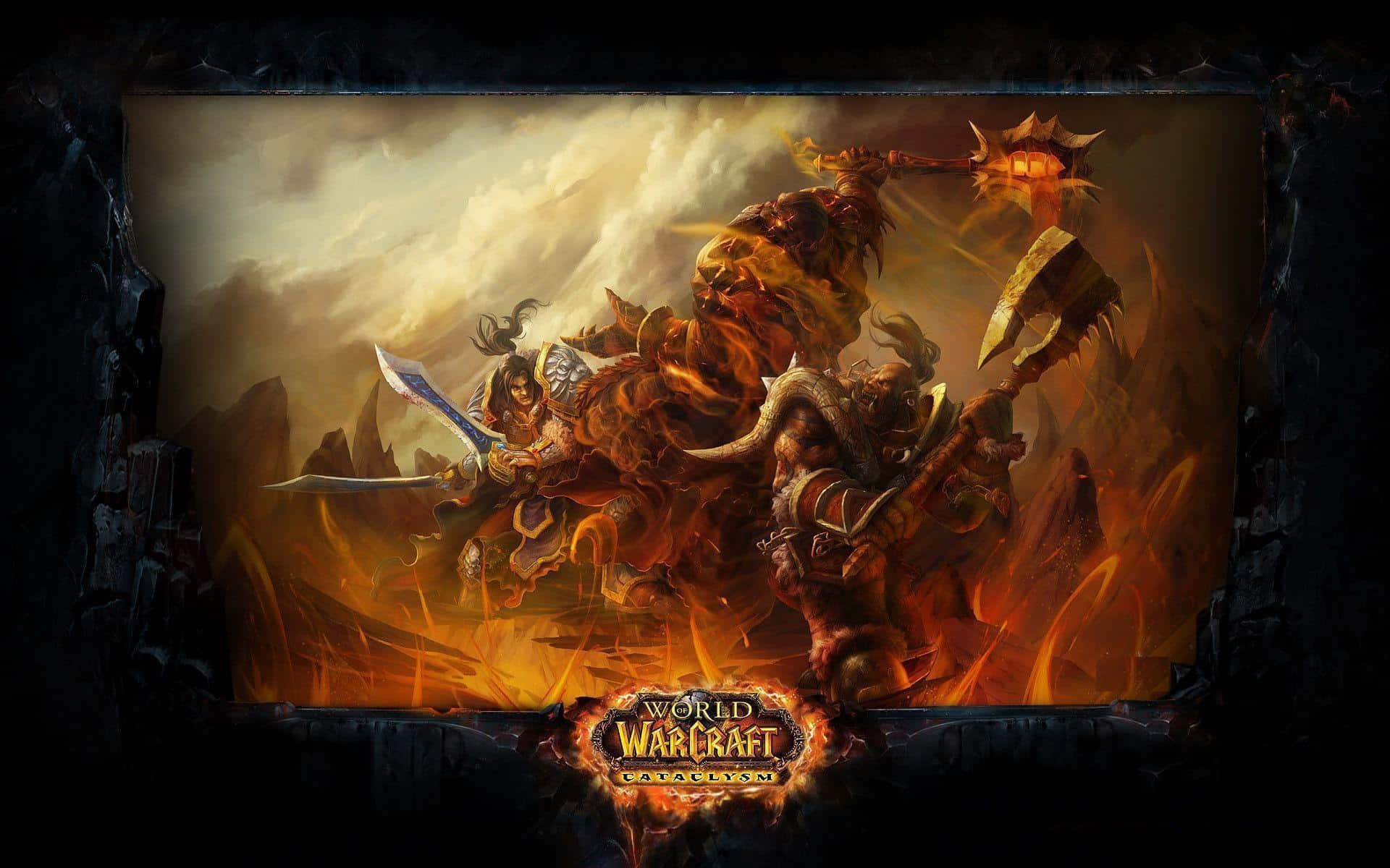 Caption: Epic Battle In World Of Warcraft Cataclysm Wallpaper