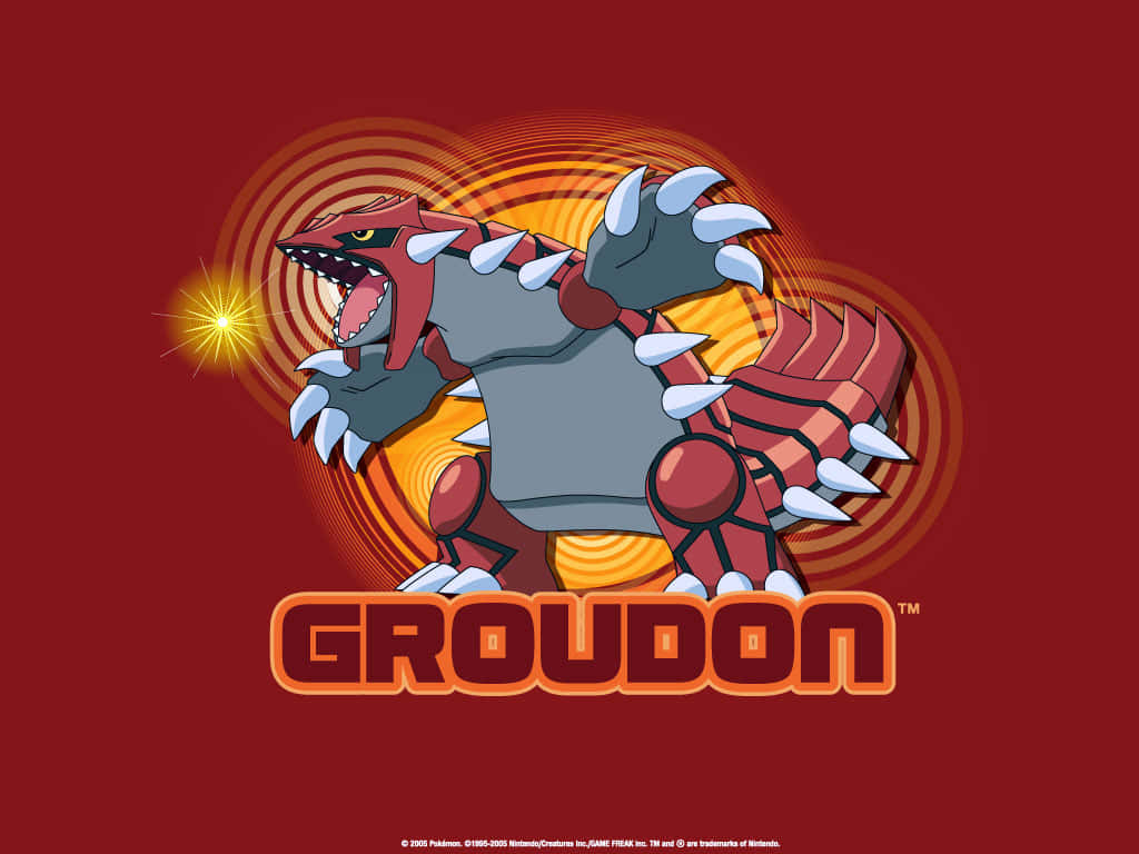 Caption: Epic Battle Stance Of Groudon In Pokemon Universe Wallpaper