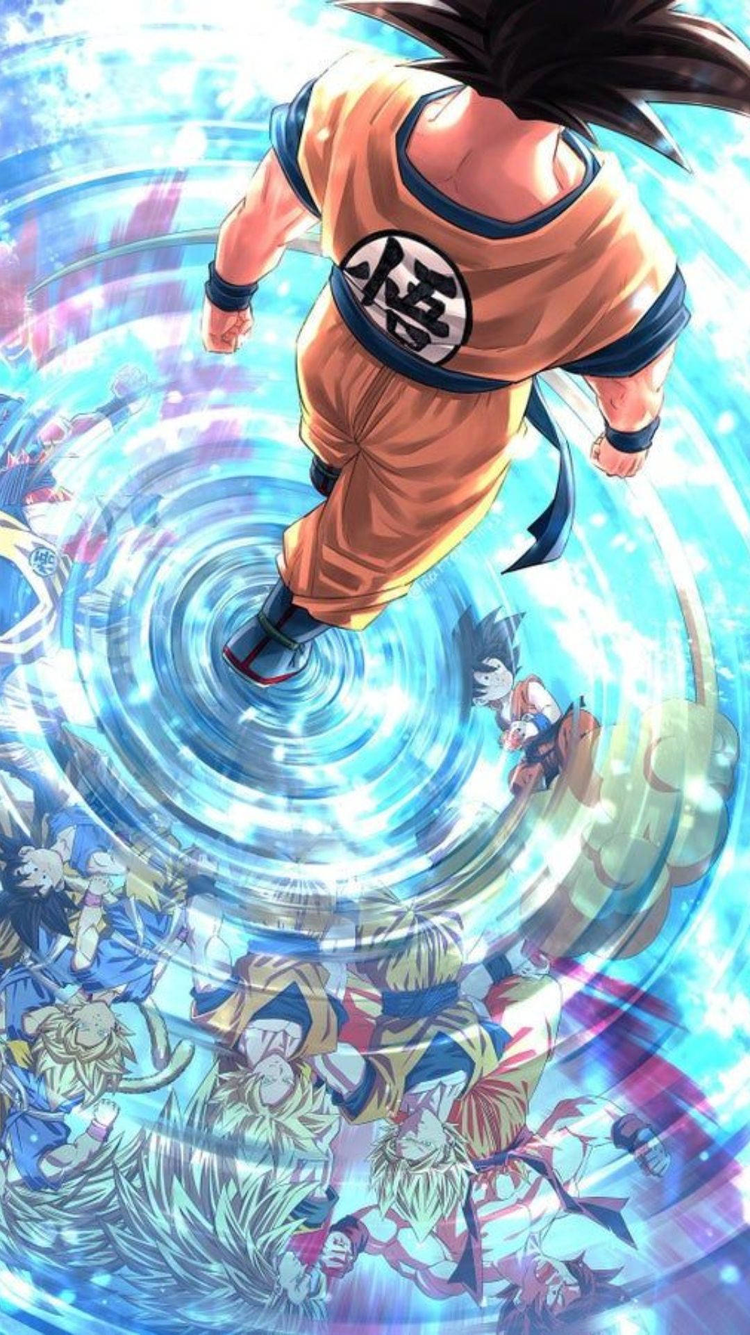 Caption: Epic Saiyan Battle Display - Dragon Ball Z Iphone Wallpaper Wallpaper