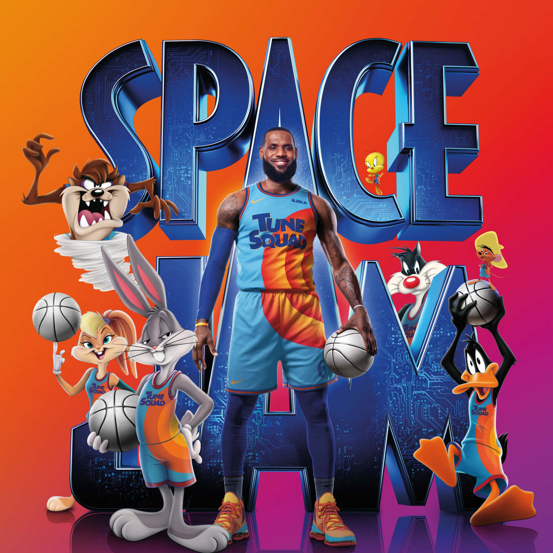 Caption: Epic Team Up - Space Jam A New Legacy Characters Wallpaper