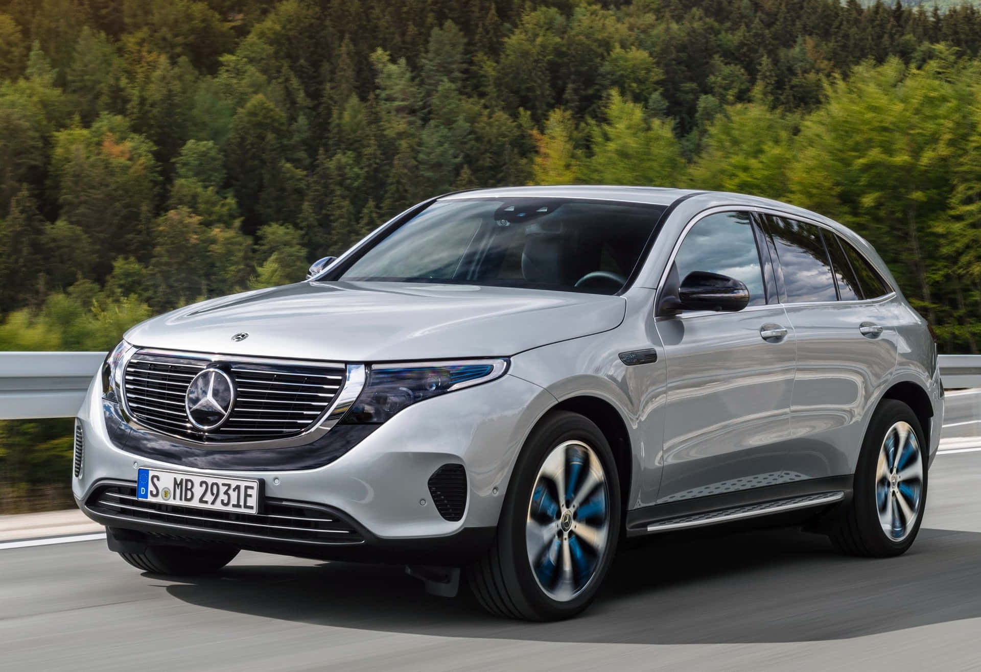 Caption: Experience Luxury In Motion - The New Mercedes Benz Eqc Wallpaper