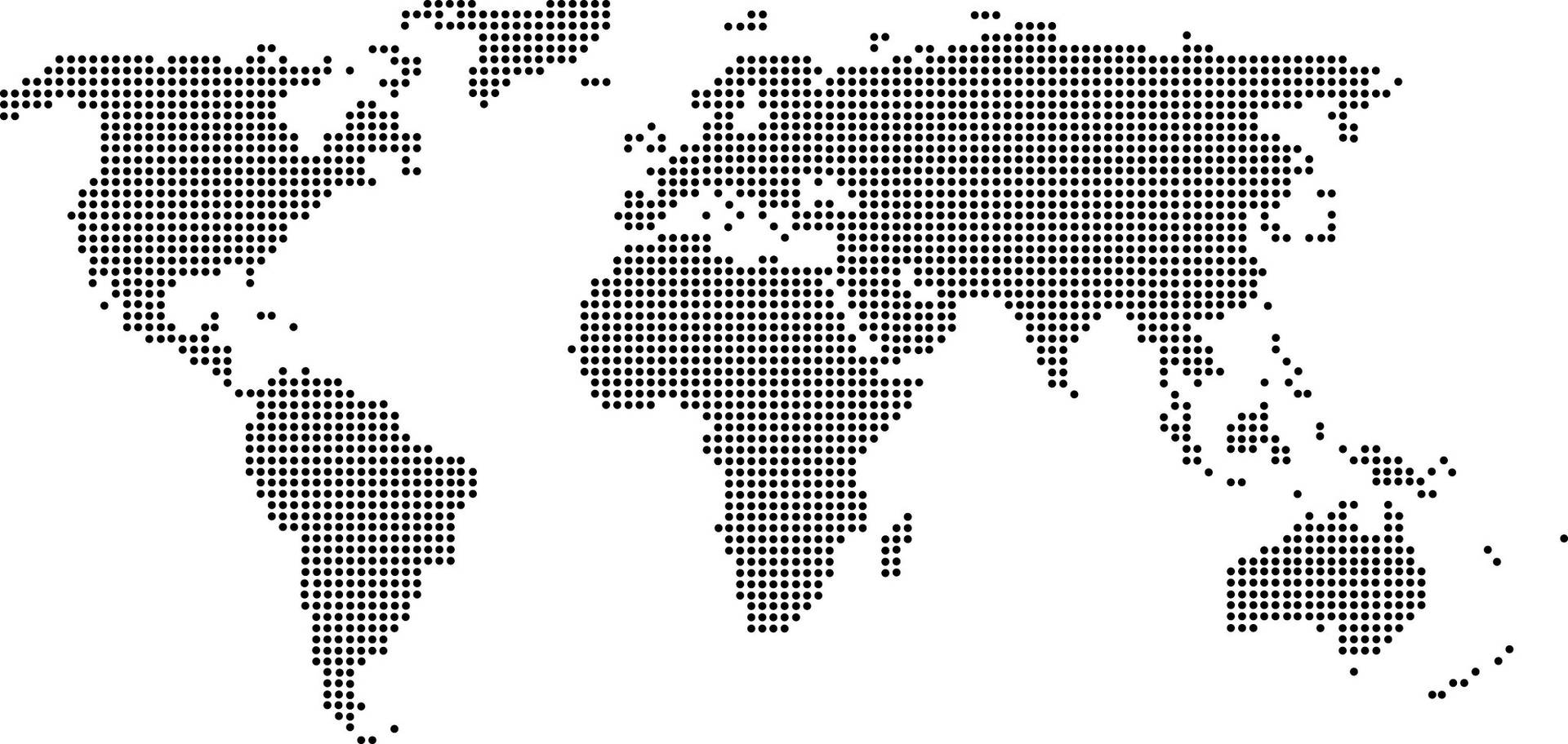 Caption: Globally Connected: World Map In Dots As A Desktop Background Wallpaper