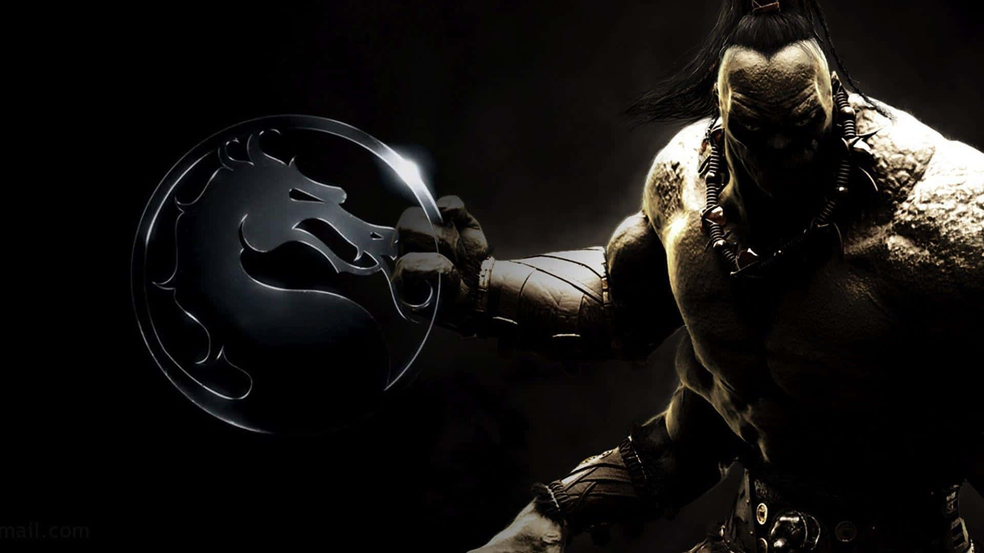 Caption: Goro From Mortal Kombat In Epic Battle Stance Wallpaper