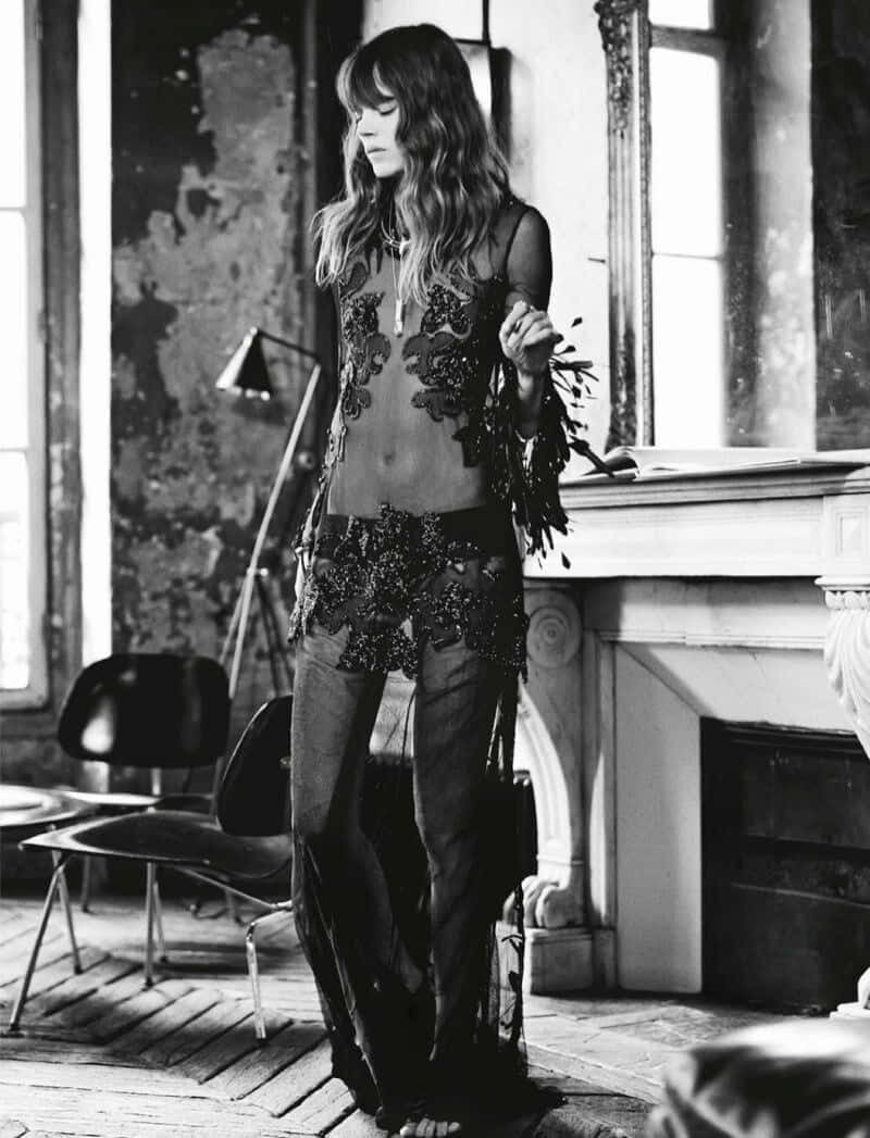 Caption: Iconic Model Freja Beha Erichsen Showcasing Pure Elegance And Charisma Wallpaper