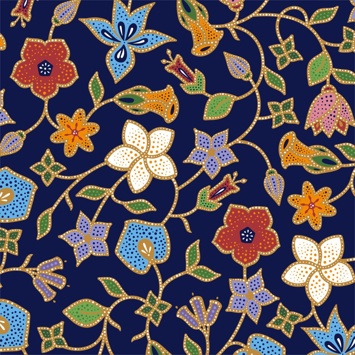 Caption: Intricate Batik Pattern Background