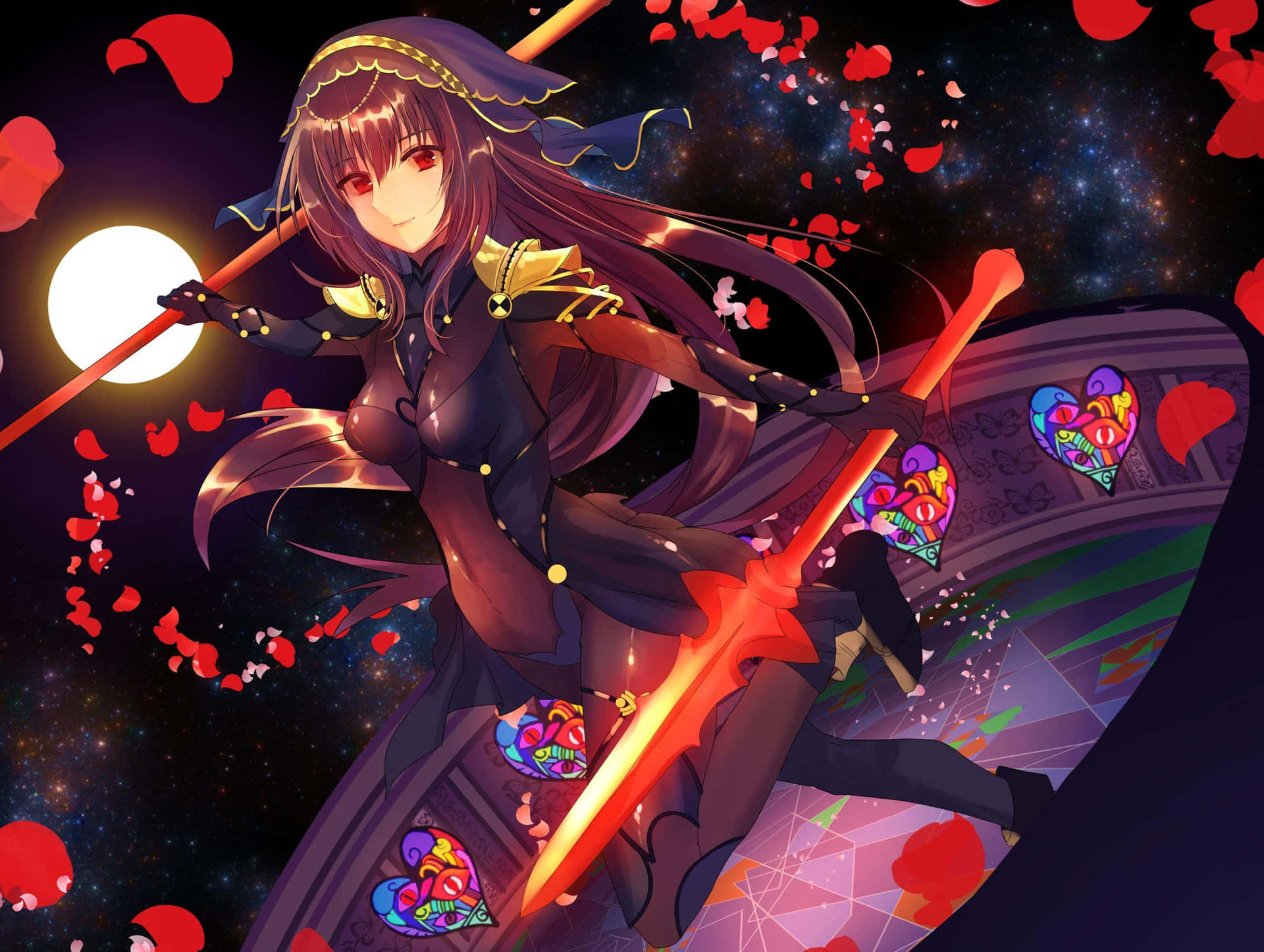 Caption: Intriguing Artistry Of Scathach Skadi In High Definition Wallpaper