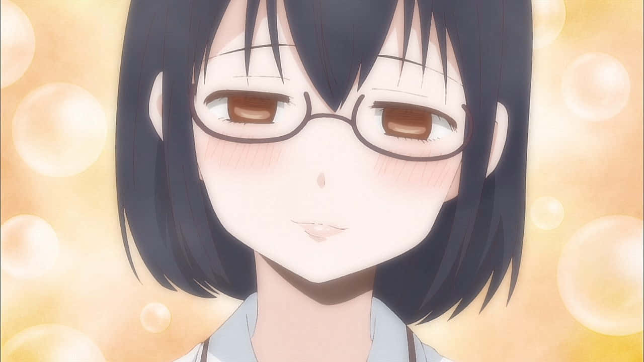 Caption: Kasumi Nomura From Asobi Asobase Engrossed In A Game Wallpaper