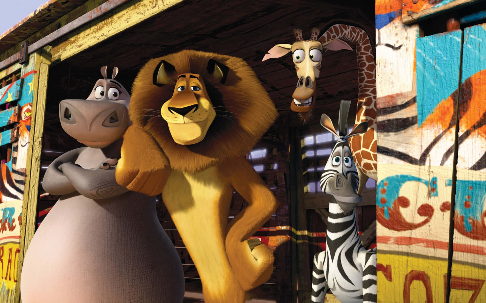 Caption: Madagascar 3 Europe's Most Wanted Main Characters Wallpaper