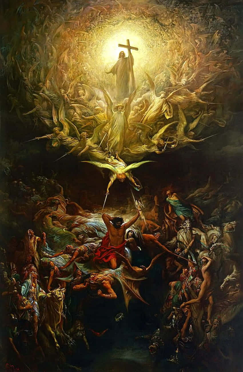 Caption: Majestic Depiction Of The Resurrected Christ Wallpaper