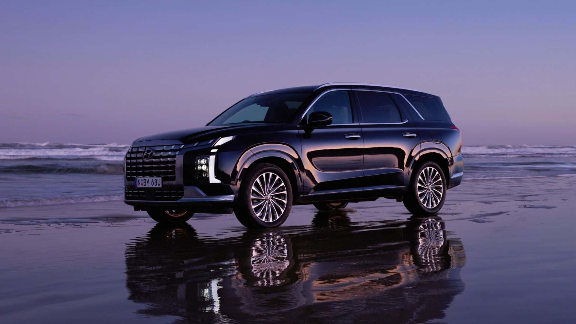 Caption: Majestic Shot Of Hyundai Palisade In The Wild Wallpaper