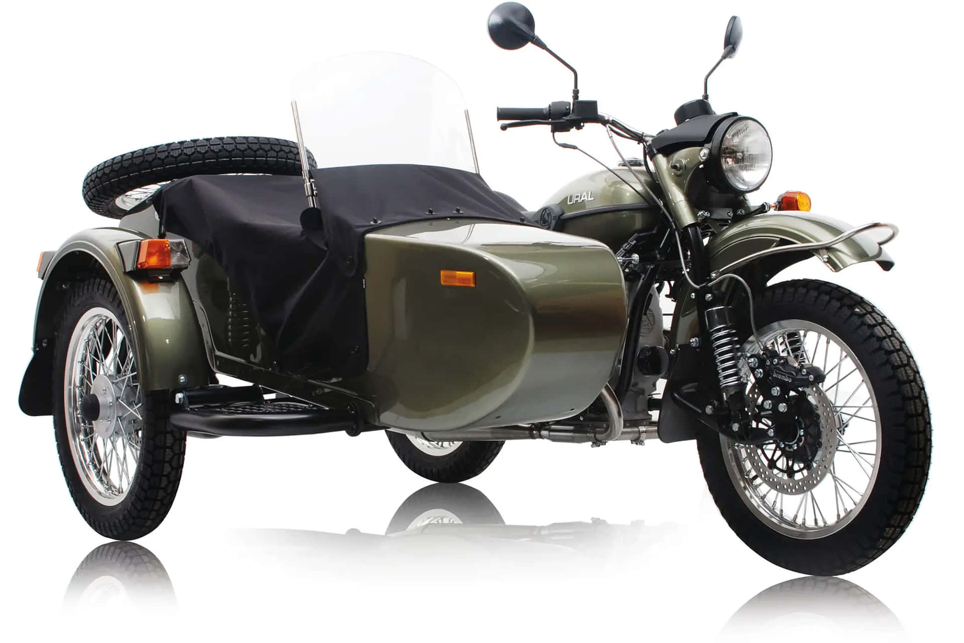 Caption: Majestic Ural Motorcycle On A Lone Journey Wallpaper
