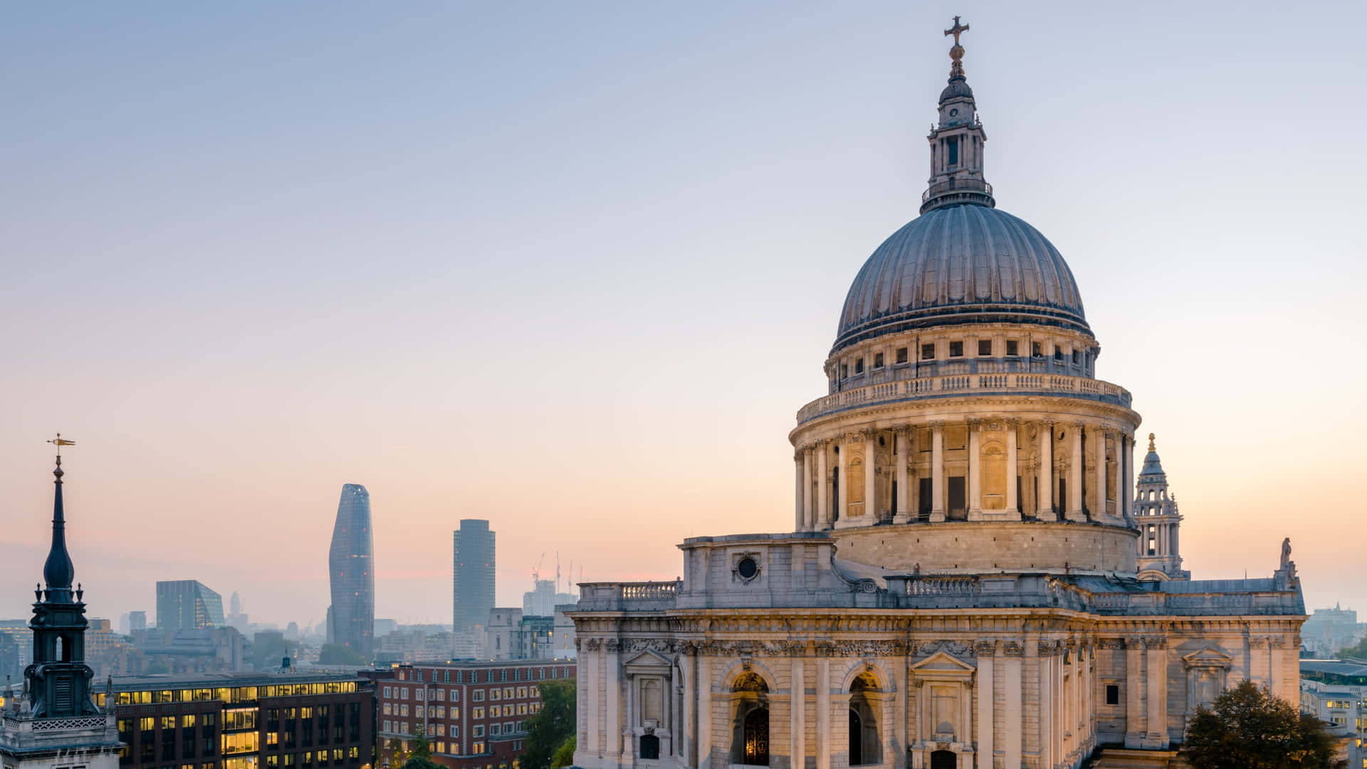 Caption: Majestic View Of St Paul's Cathedral At Dusk Wallpaper