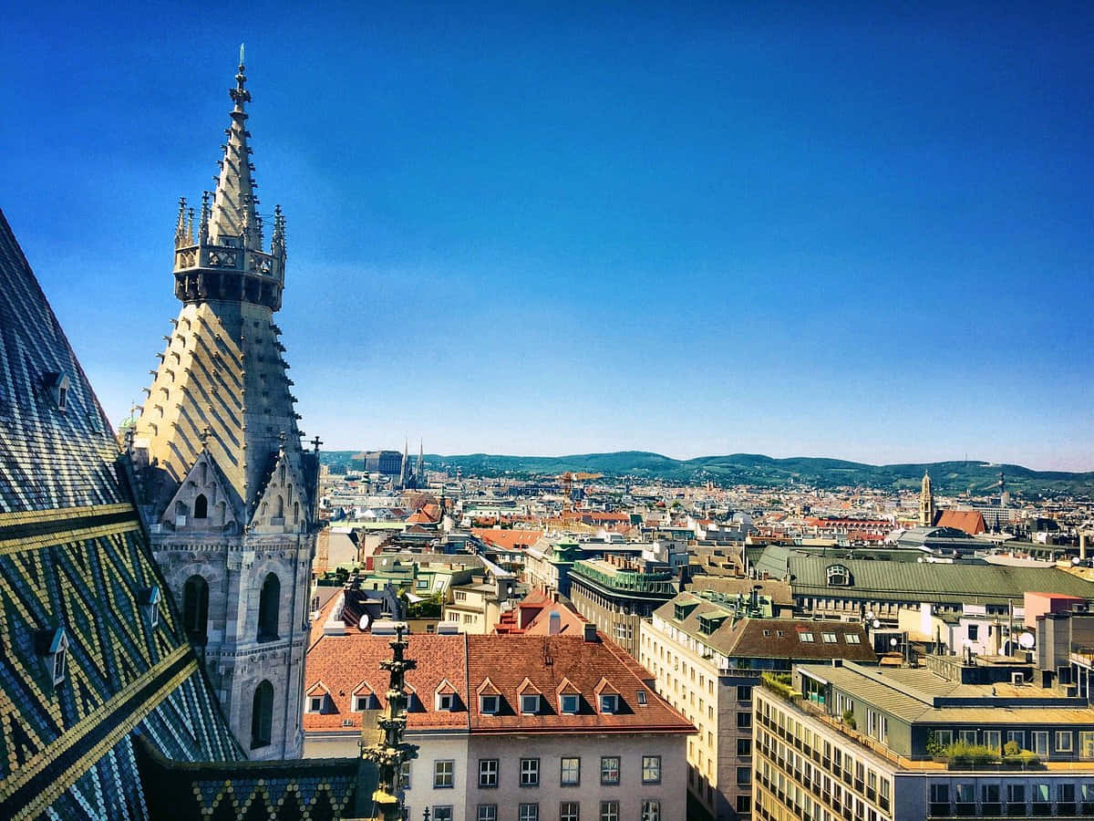 Caption: Majestic View Of St. Stephan's Cathedral In Vienna Wallpaper