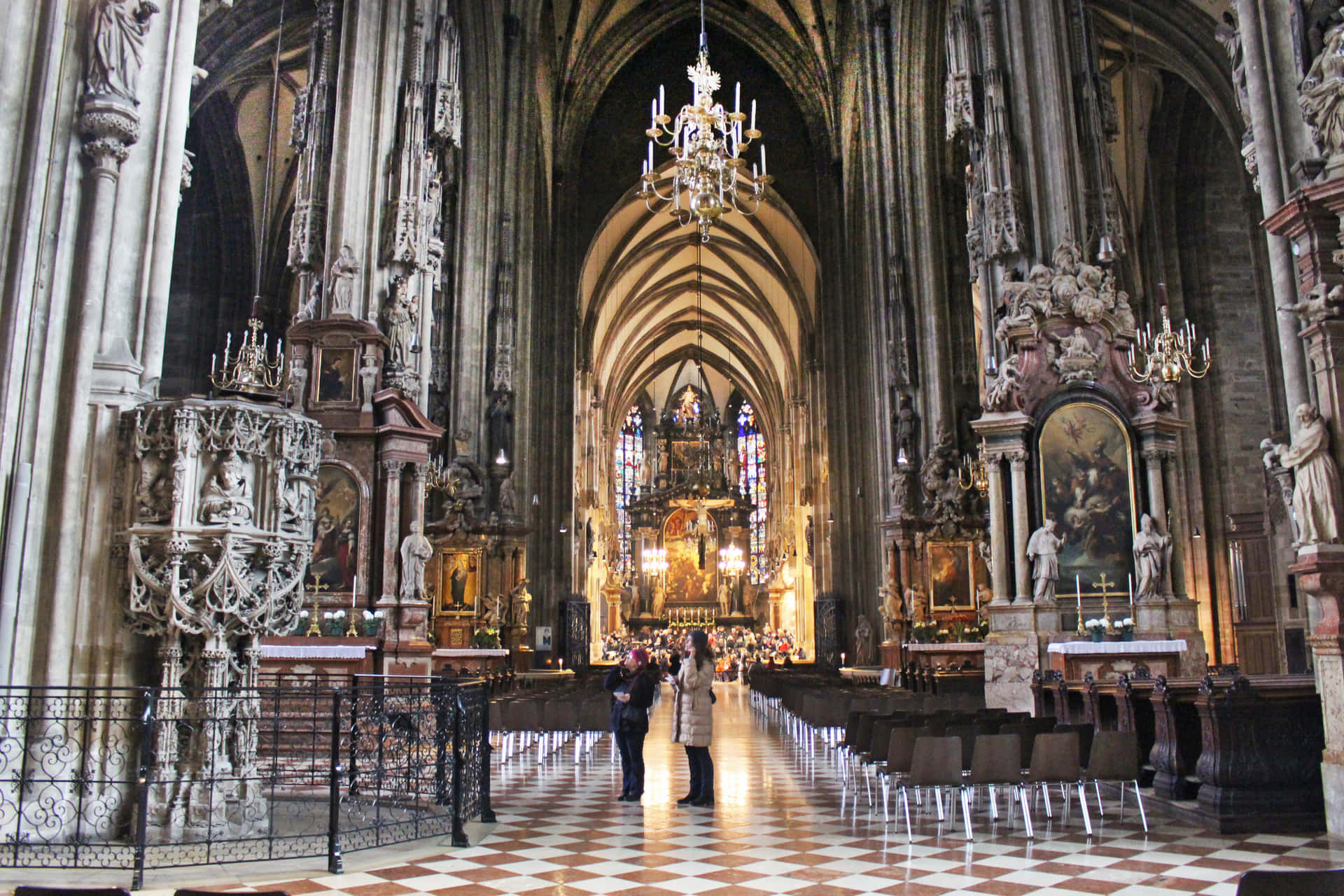 Caption: Majestic View Of Vienna Cathedral Wallpaper