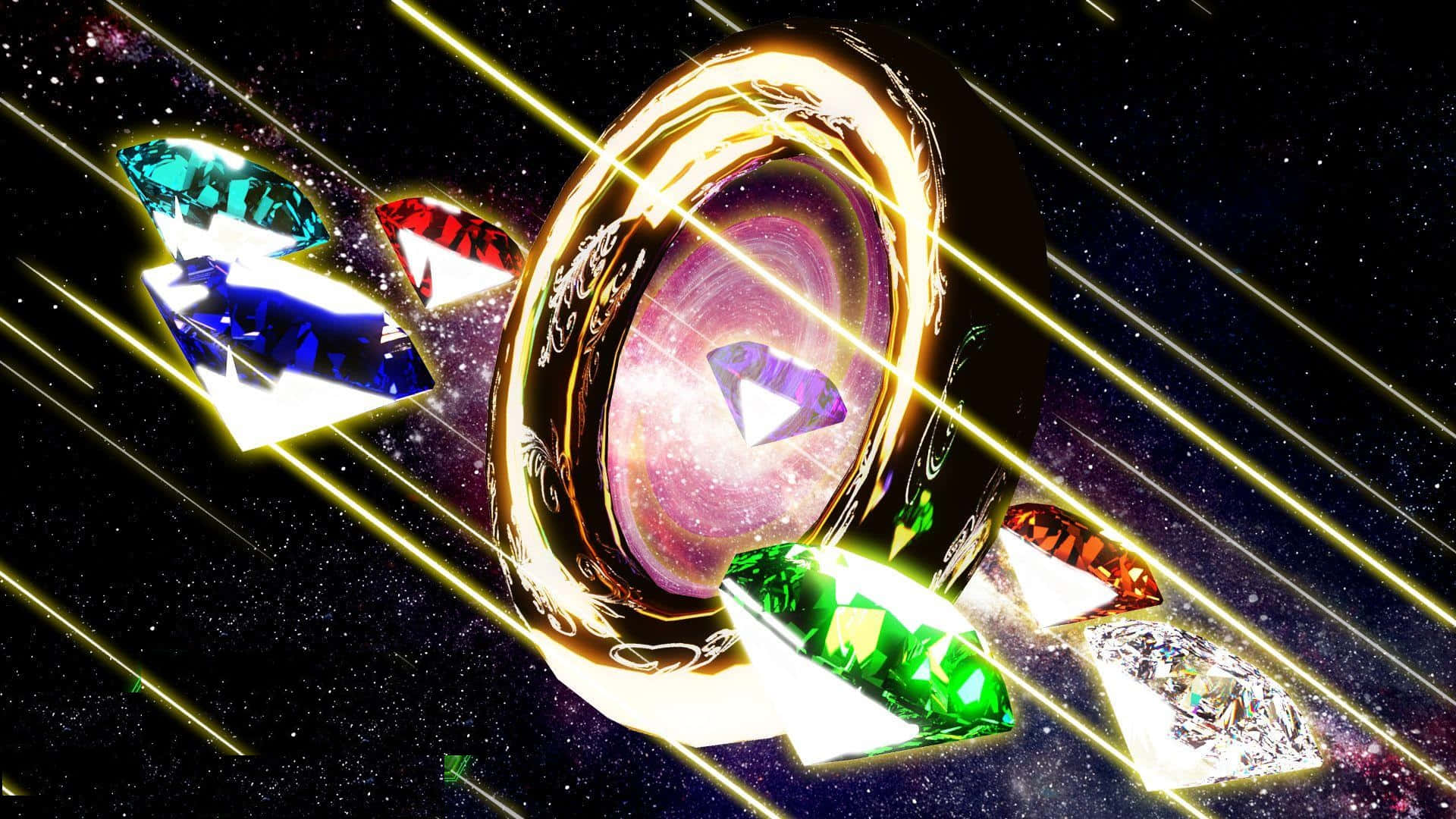 Caption: Masterful Display Of Chaos Emeralds Wallpaper