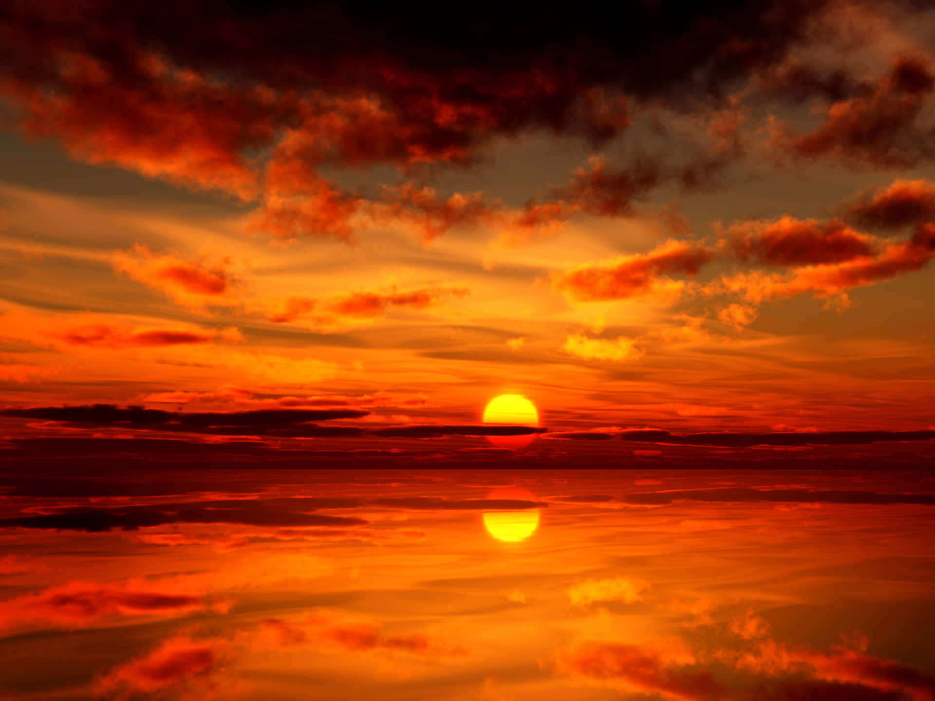 Caption: Mesmerizing 4k Sunset Over Tranquil Waters Wallpaper