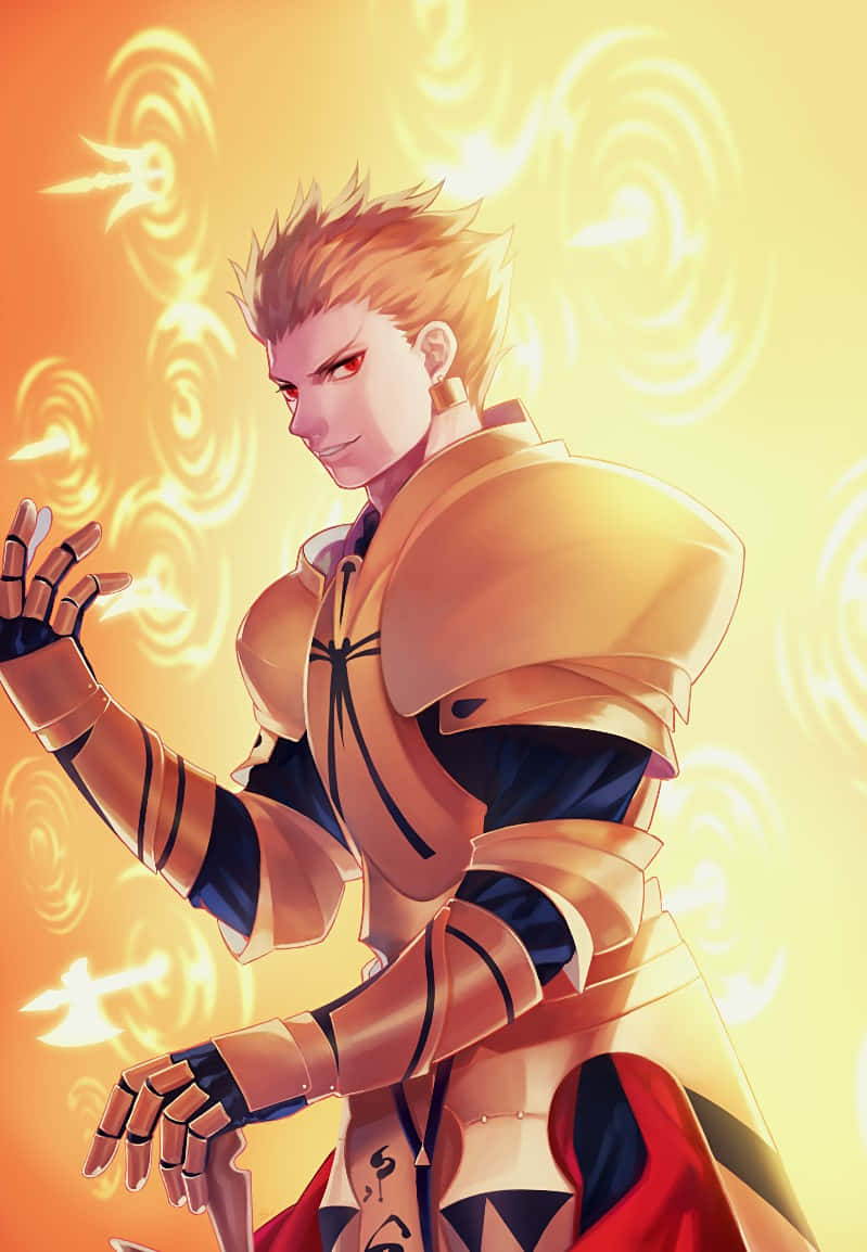 Caption: Mighty Gilgamesh, King Of Heroes, In Fate Grand Order Wallpaper