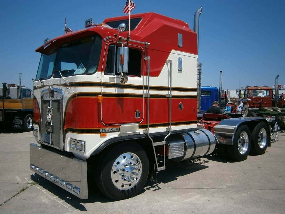 Caption: Mighty Kenworth K100 In Its Prime Wallpaper