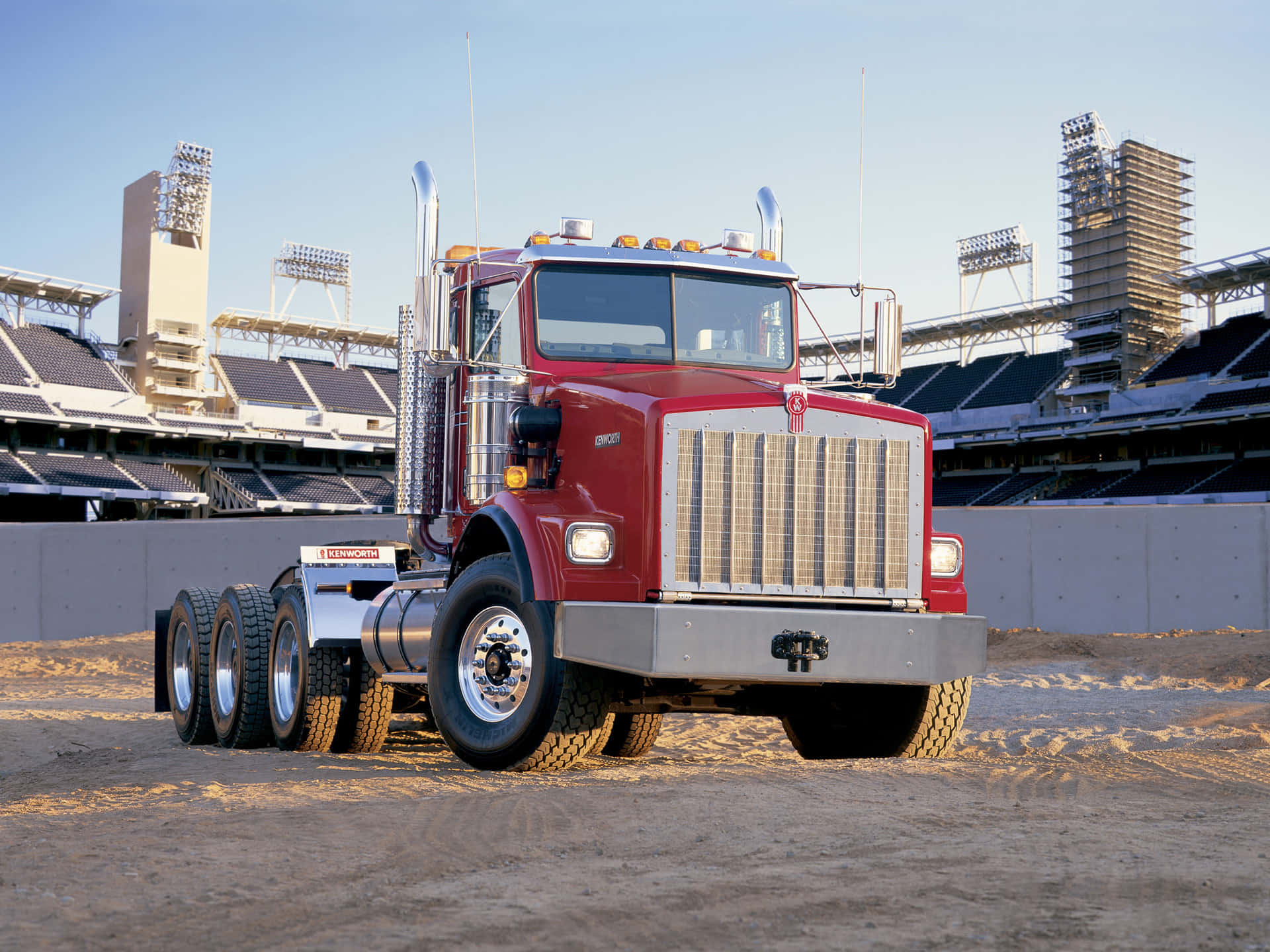 Caption: Mighty Kenworth T800 On Highways Wallpaper