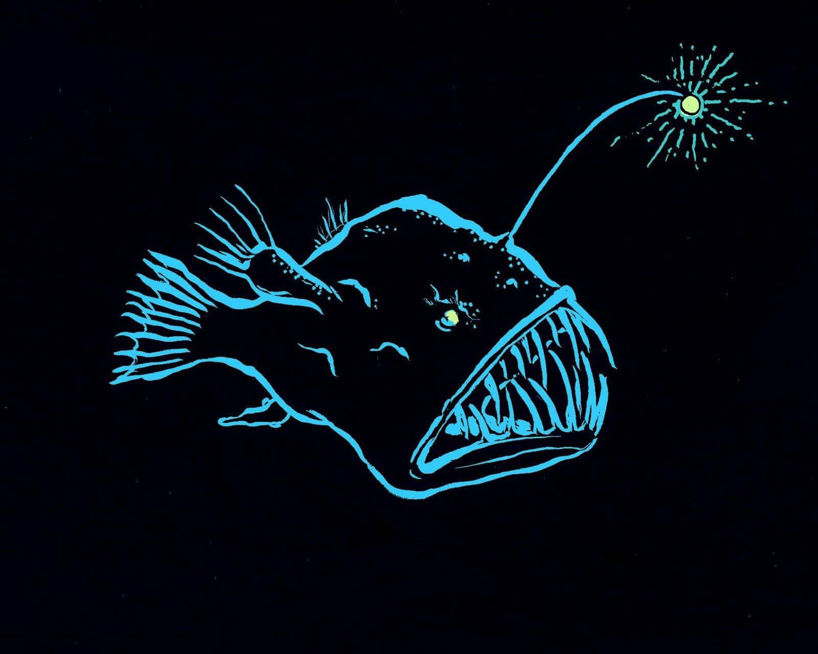 Caption: Mysterious Anglerfish In Deep Ocean Environments Wallpaper