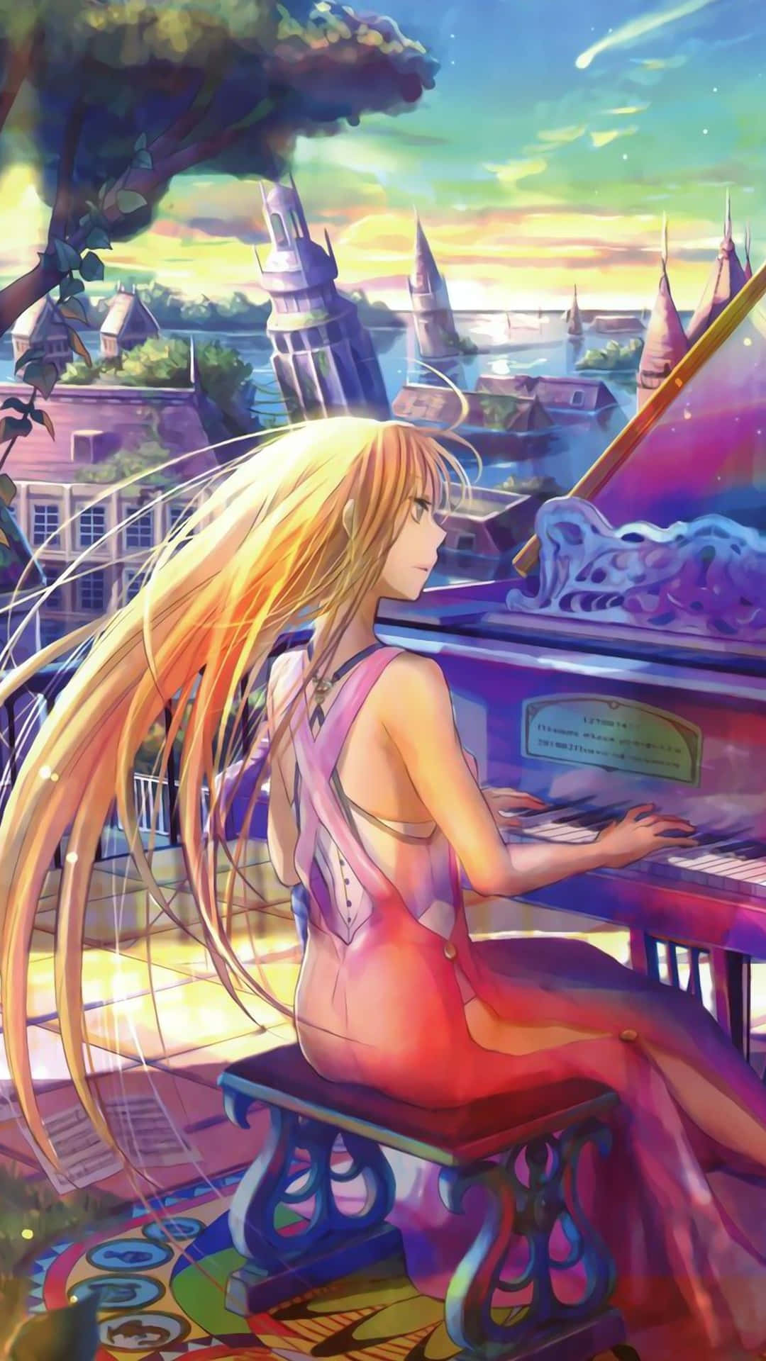 Caption: Passionate Piano Symphony - Your Lie In April Scene Wallpaper