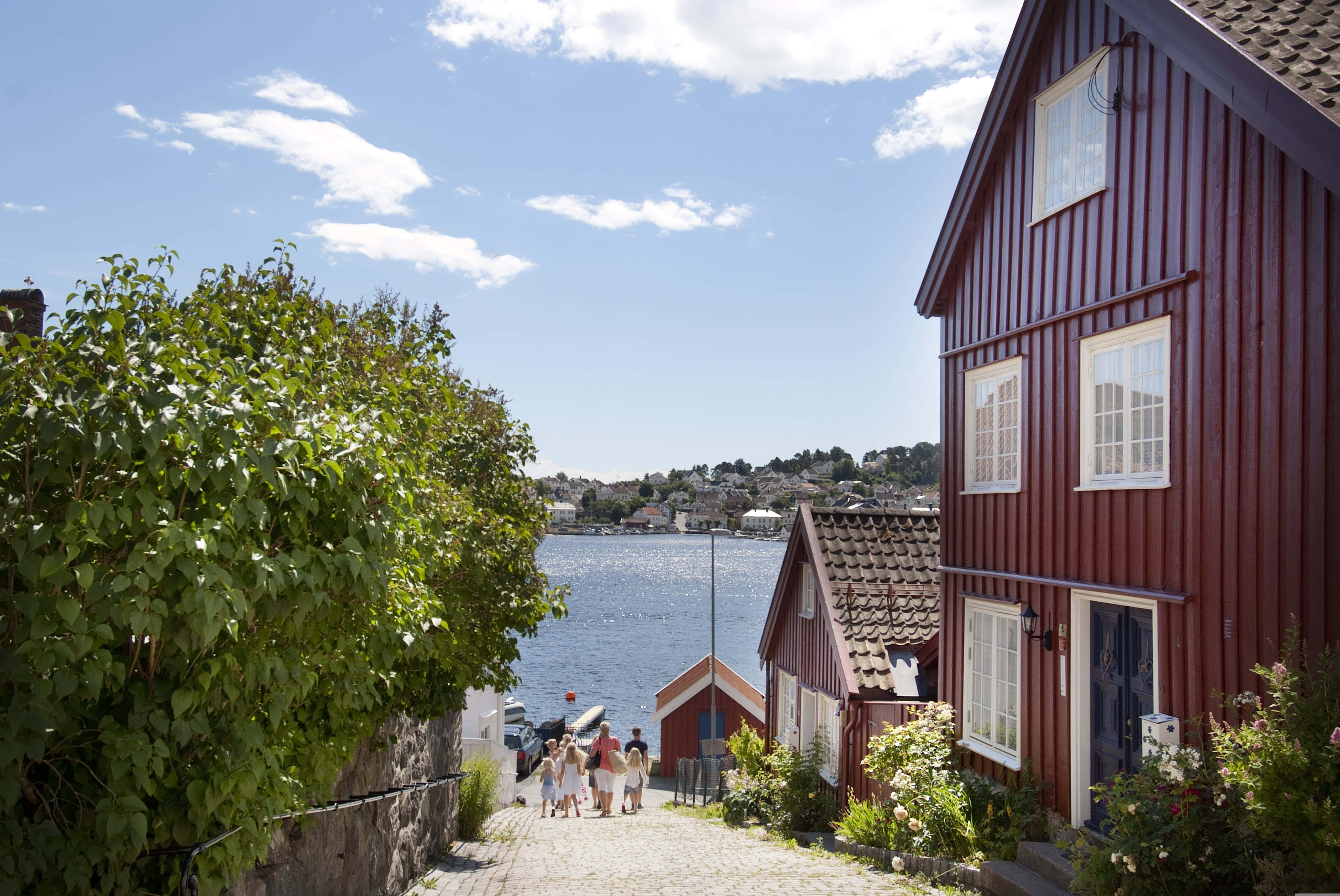 Caption: Picturesque View Of Arendal, Norway Wallpaper