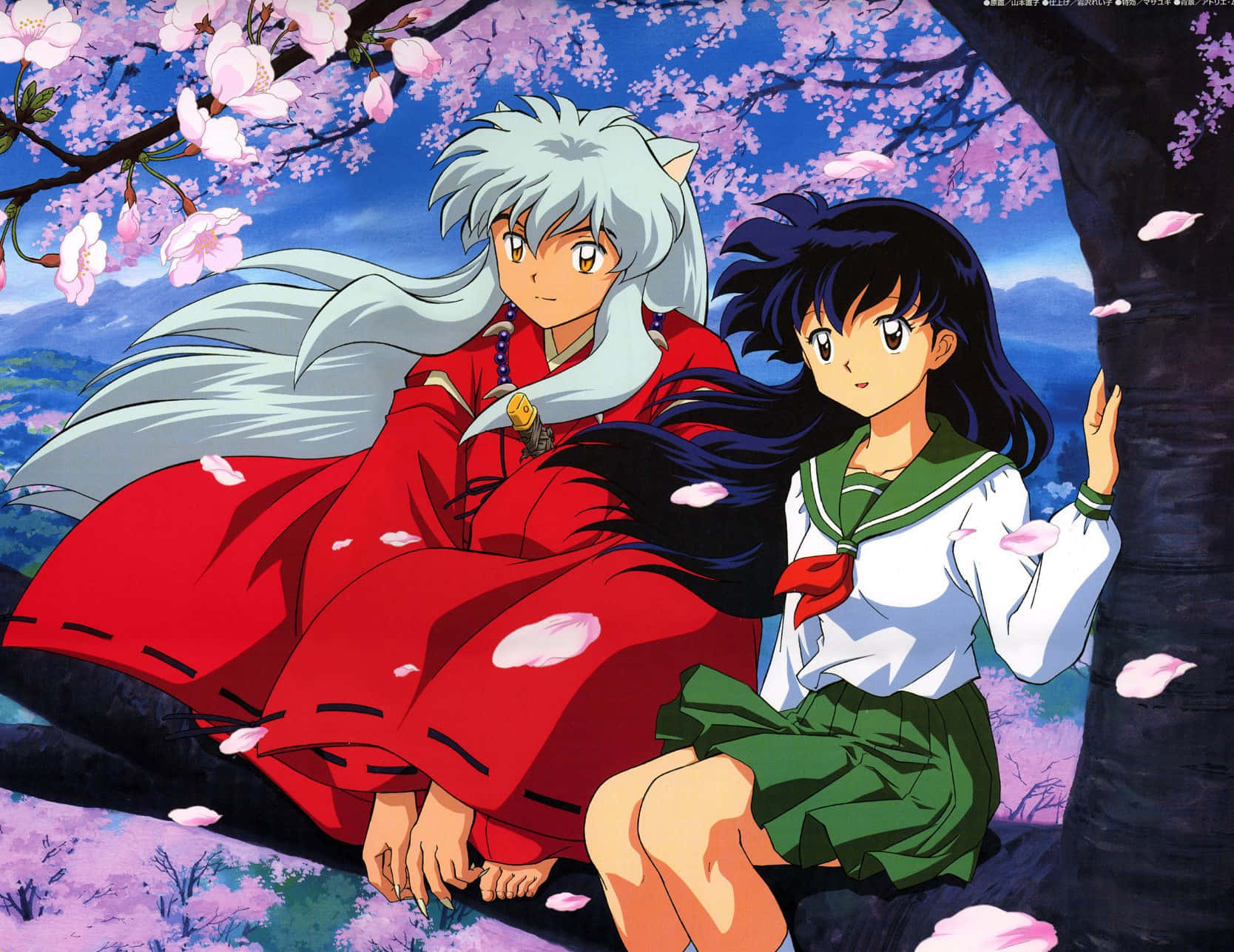 Caption: Powerful Brothers In Feudal Fairytale: Inuyasha And Sesshomaru Wallpaper