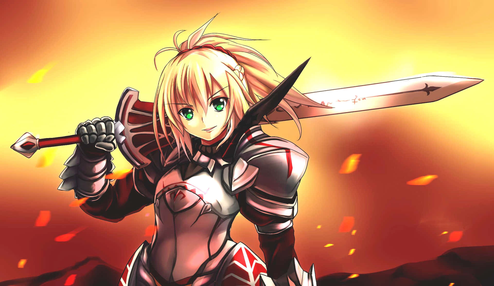 Caption: Powerful Knight Mordred - Fate/grand Order Artwork Wallpaper