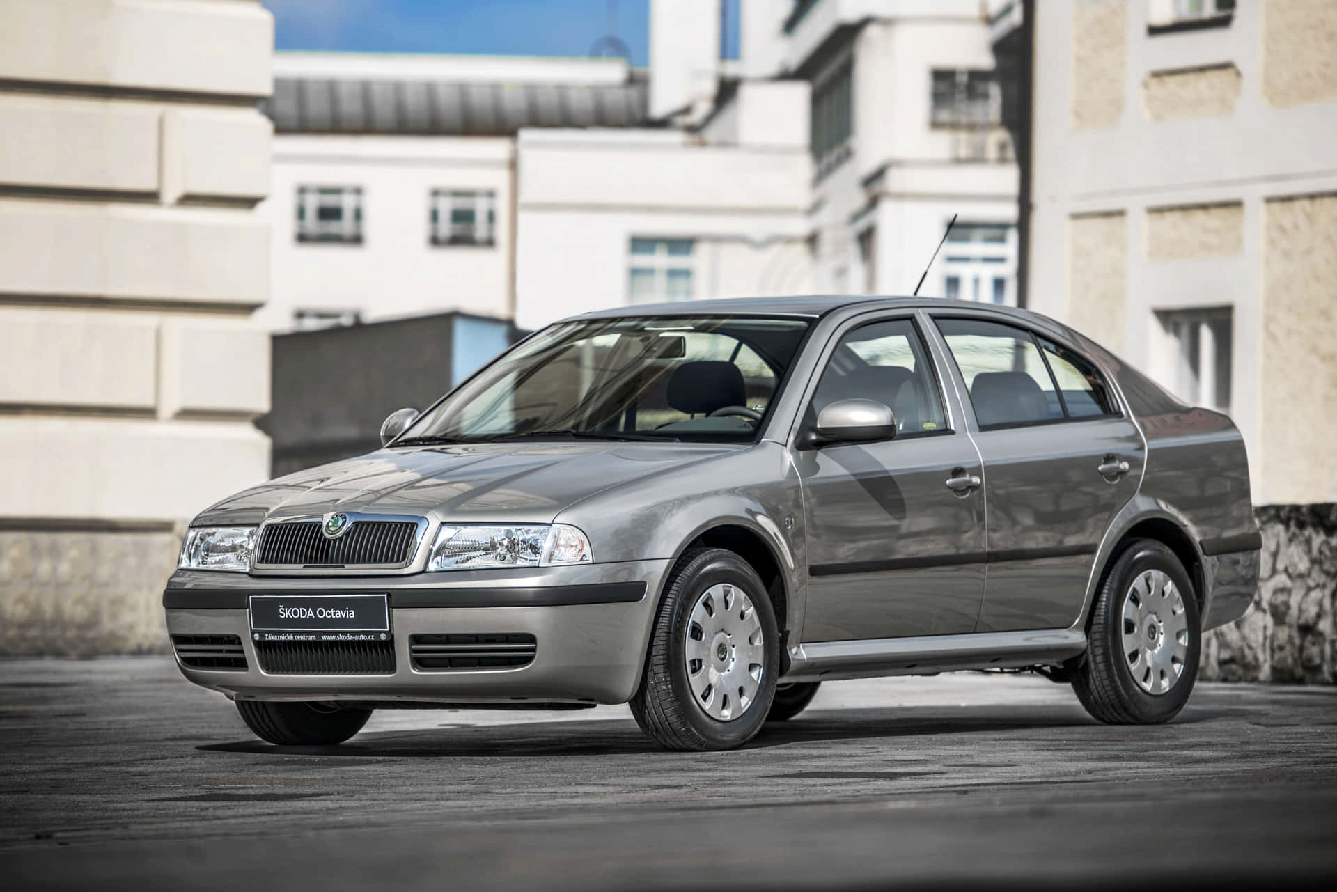 Caption: Premium Skoda Octavia In Magnificent Landscape Wallpaper