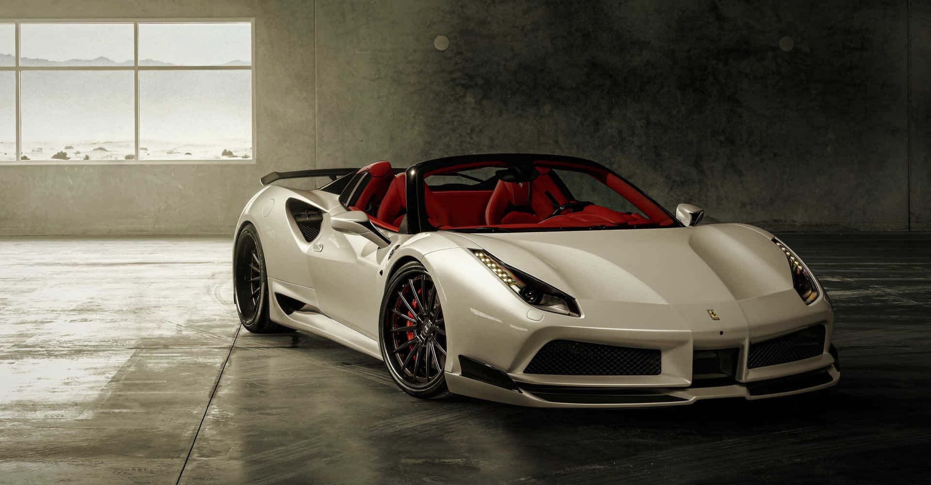 Caption: Pristine White Ferrari After Professional Car Detailing Wallpaper