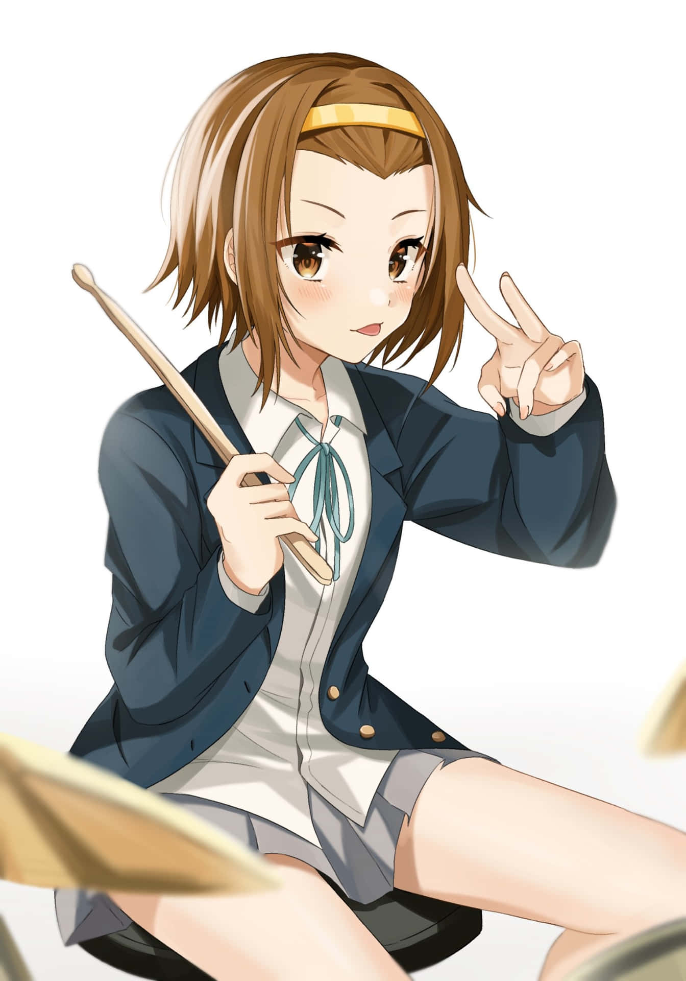 Caption: Ritsu Tainaka Rocking Her Drum Set. Wallpaper