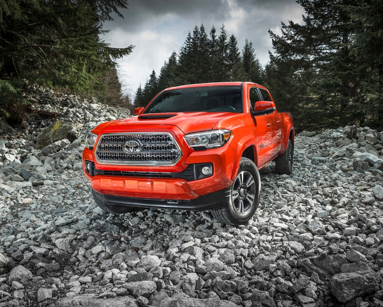 Caption: Robust And Stylish Toyota Tacoma Off-road Wallpaper