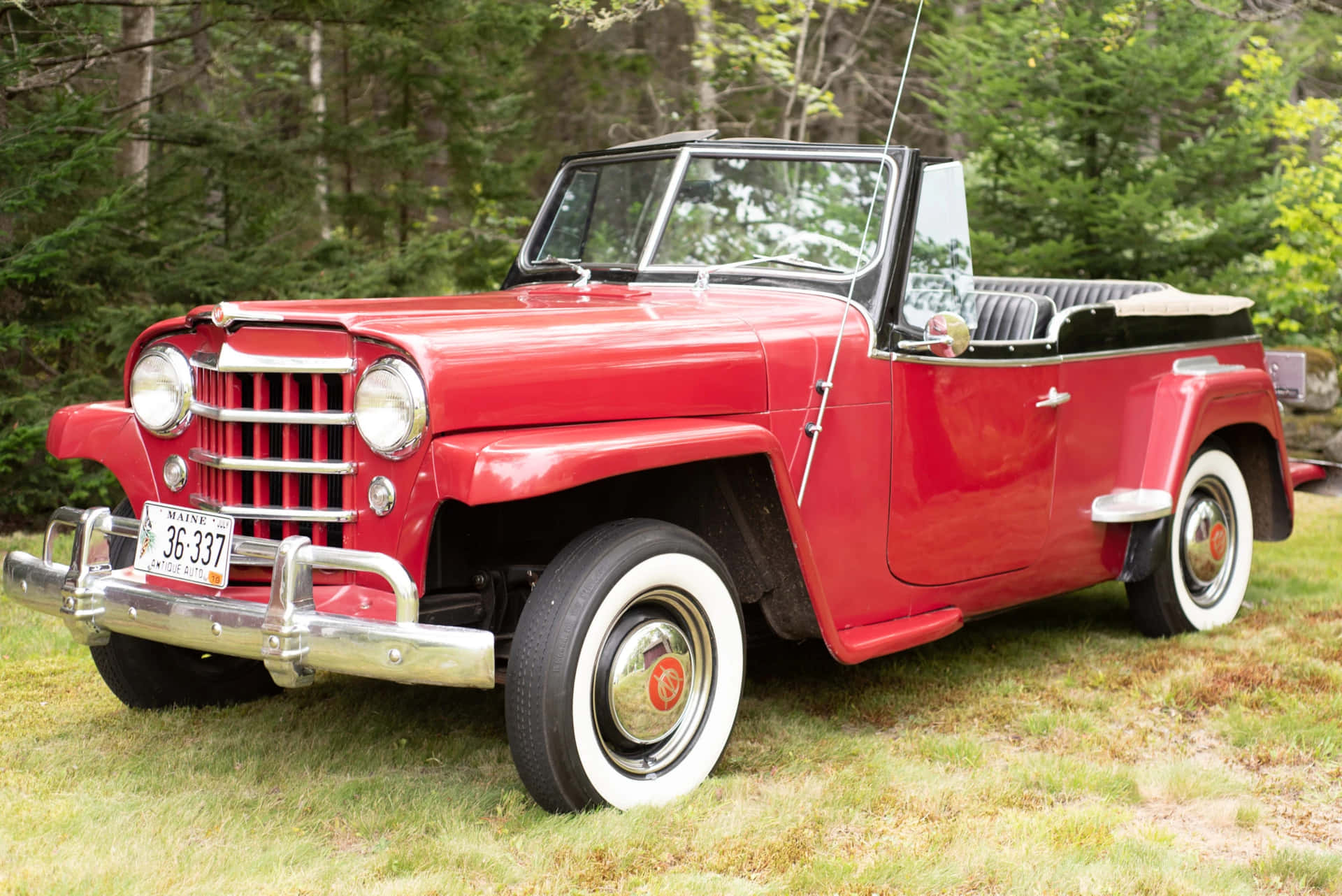 Caption: "rugged Off-road Jeepster Dominating The Trail" Wallpaper