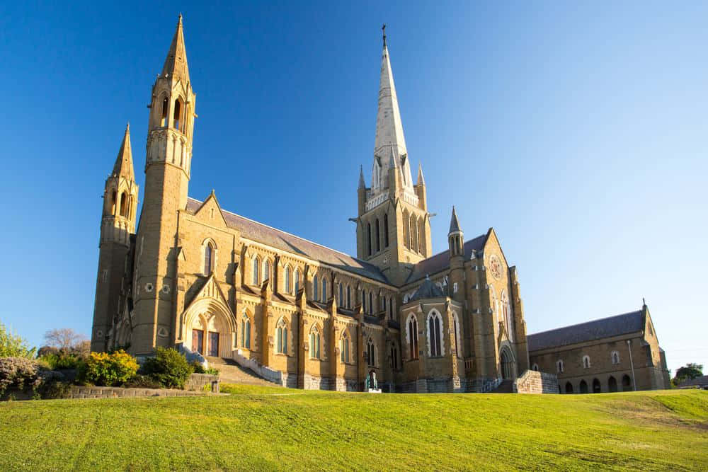 Caption: Scenic View Of Bendigo Landscape Wallpaper