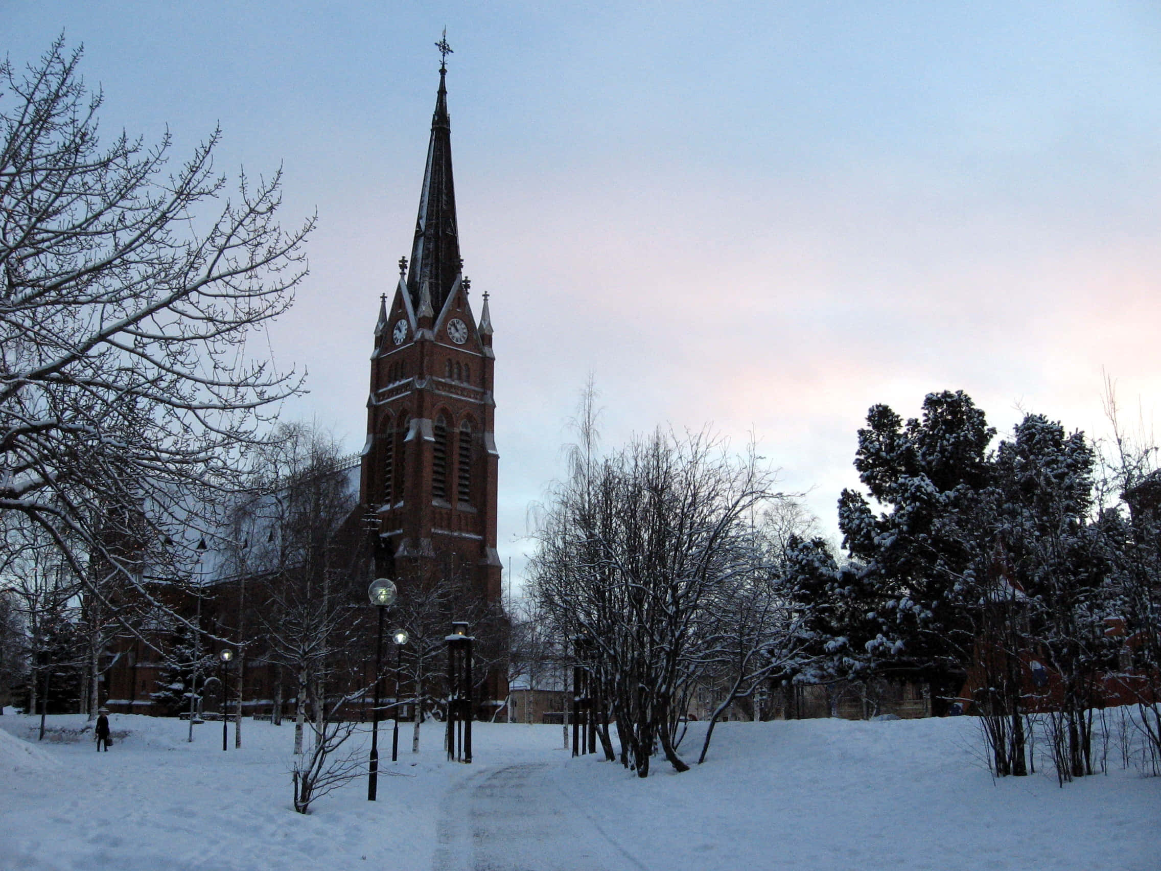 Bijschrift: Schilderachtig Uitzicht Van Luleå, Zweden Achtergrond