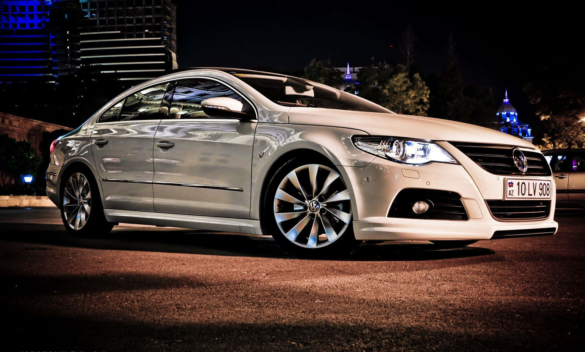 Caption: Sleek And Powerful - The Volkswagen Passat Cc Wallpaper