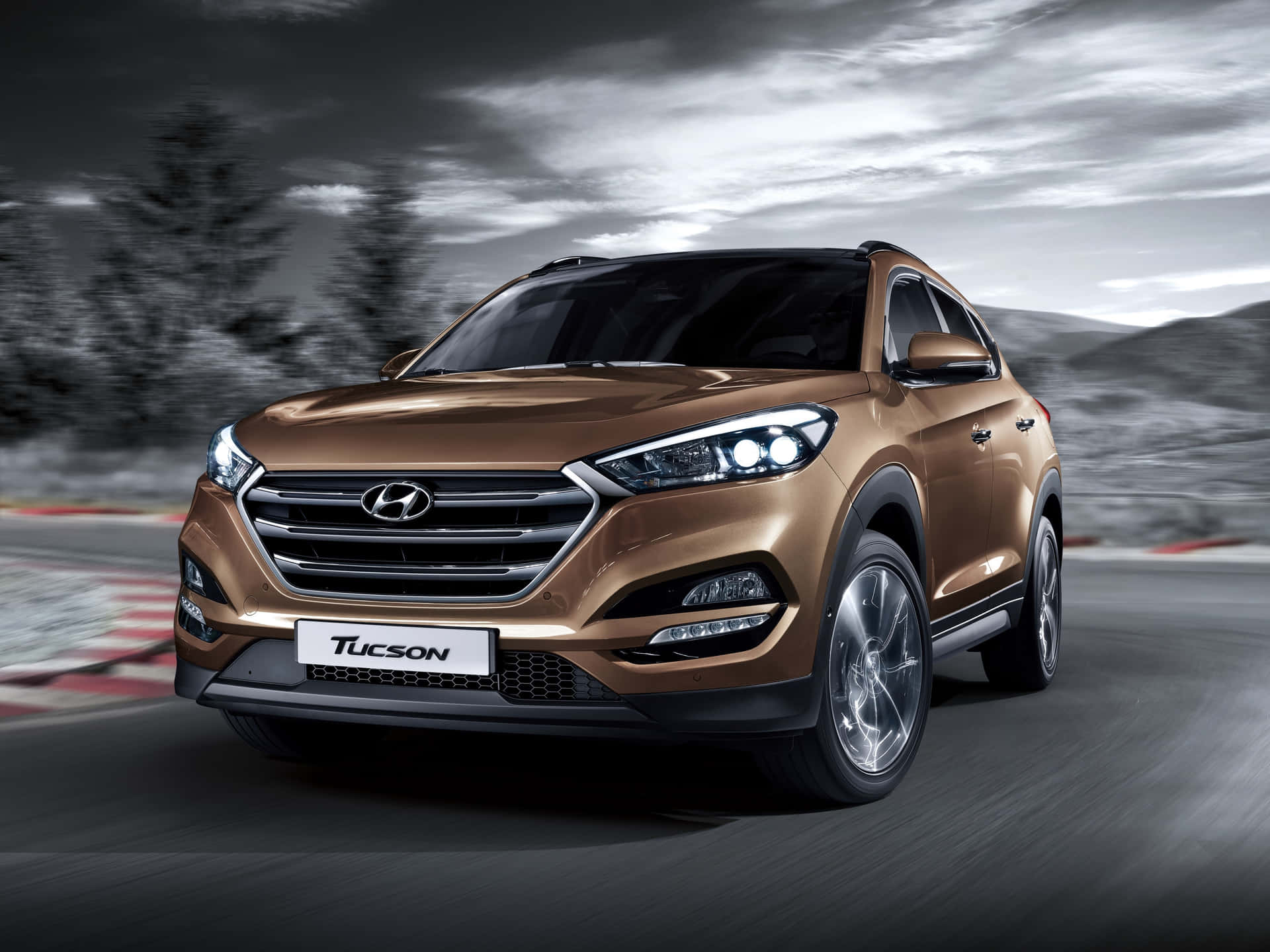 Download Caption: Sleek Hyundai Tucson Showcasing Its Dynamic Design At ...